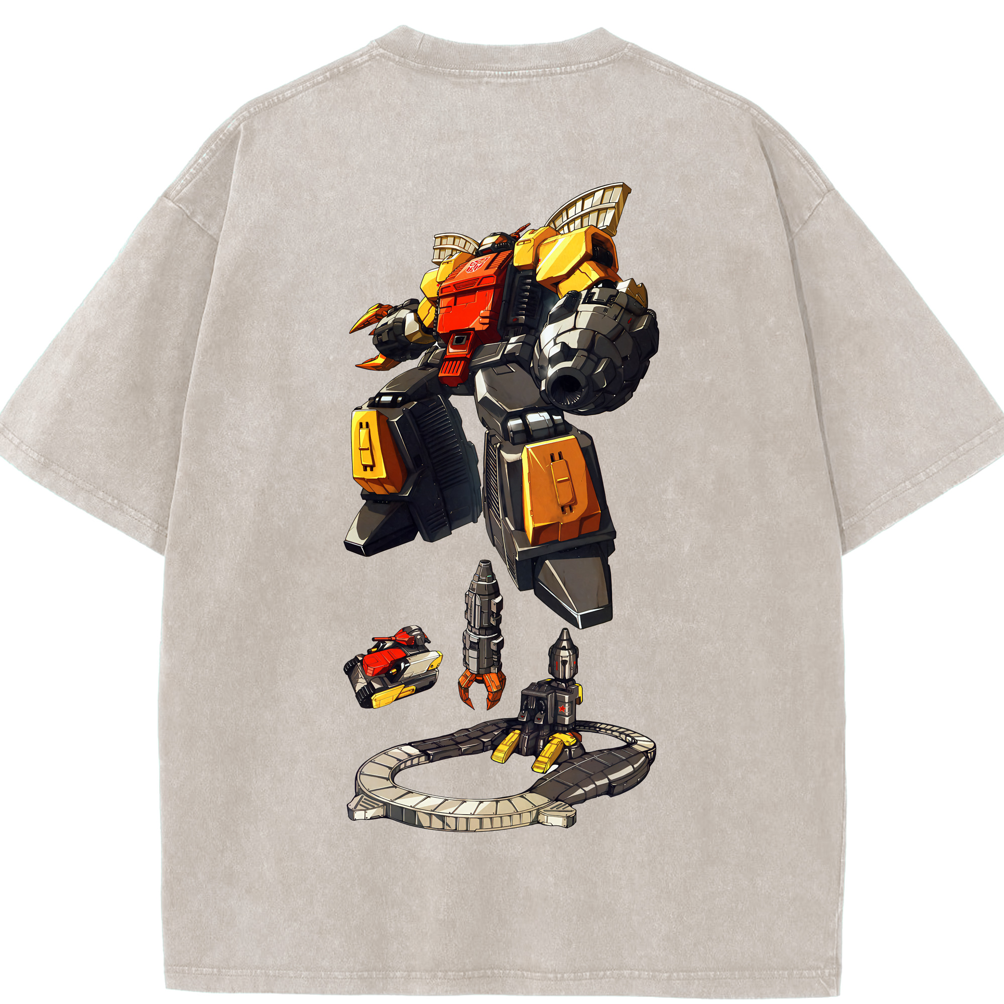 （画像用） Transformers トランスフォーマー 綿100% ヴィンテージ風 半袖Tシャツ（背面プリント）