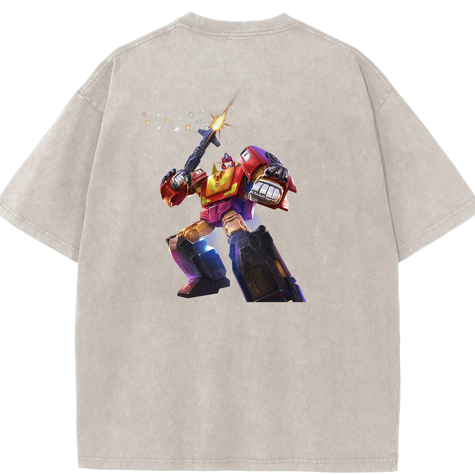 （画像用） Transformers トランスフォーマー 綿100% ヴィンテージ風 半袖Tシャツ（背面プリント）