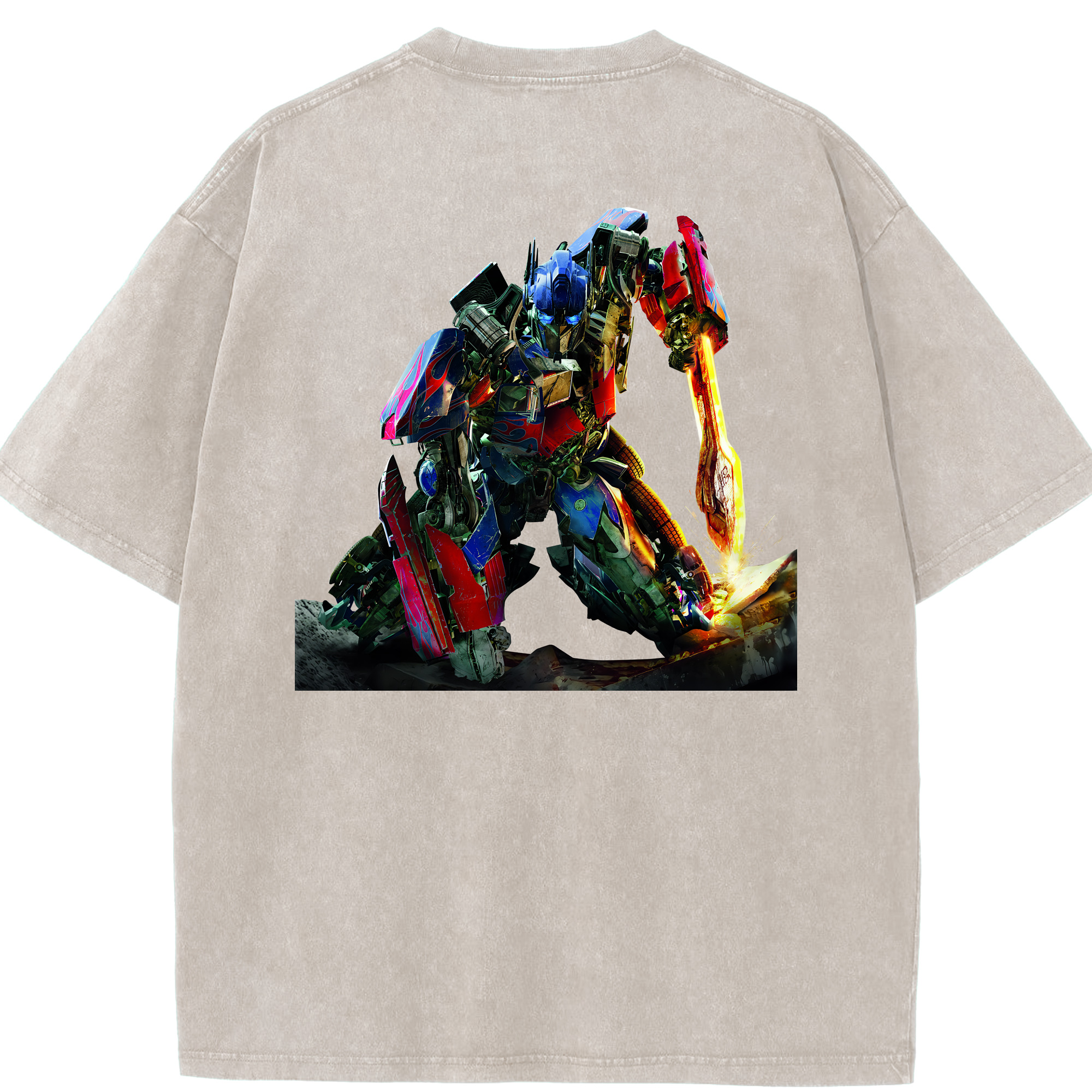 （画像用） Transformers トランスフォーマー 綿100% ヴィンテージ風 半袖Tシャツ（背面プリント）