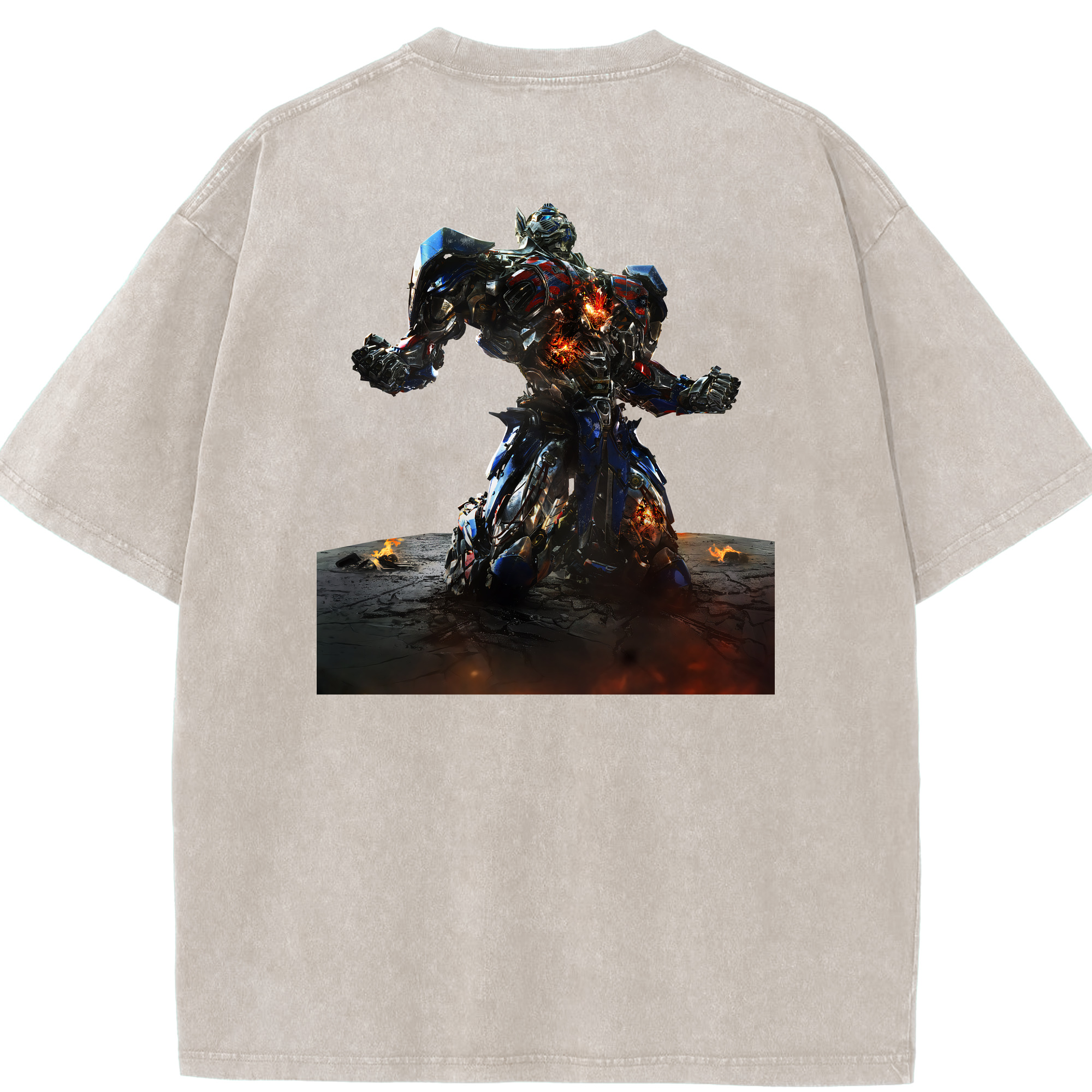 （画像用） Transformers トランスフォーマー 綿100% ヴィンテージ風 半袖Tシャツ（背面プリント）