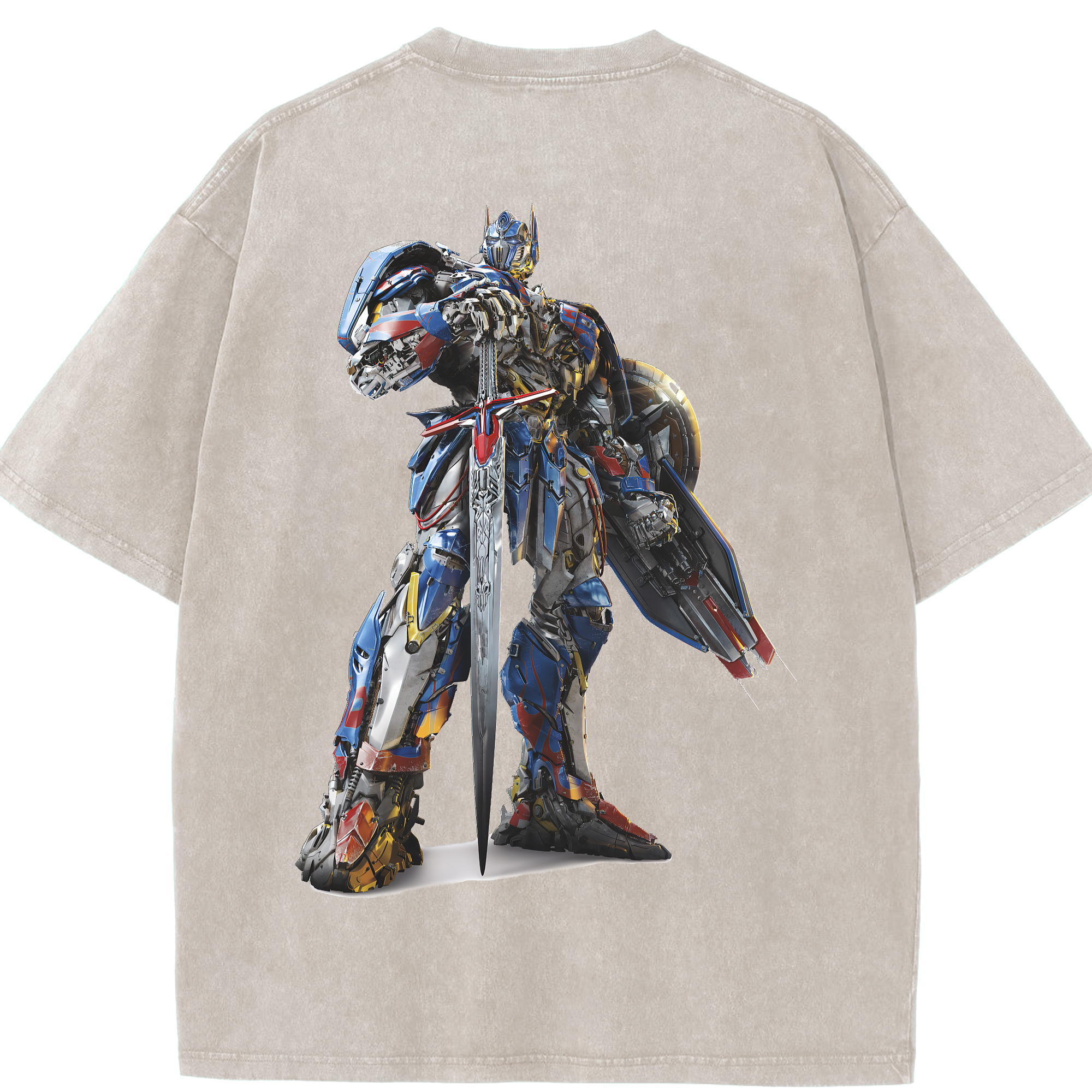 （画像用） Transformers トランスフォーマー 綿100% ヴィンテージ風 半袖Tシャツ（背面プリント）