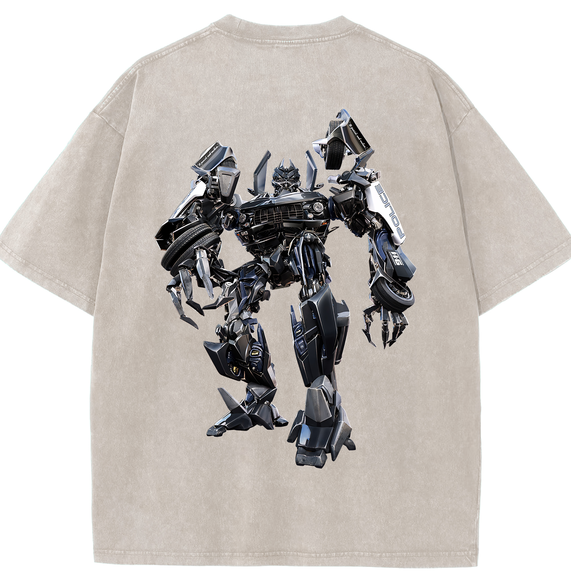 （画像用） Transformers トランスフォーマー 綿100% ヴィンテージ風 半袖Tシャツ（背面プリント）