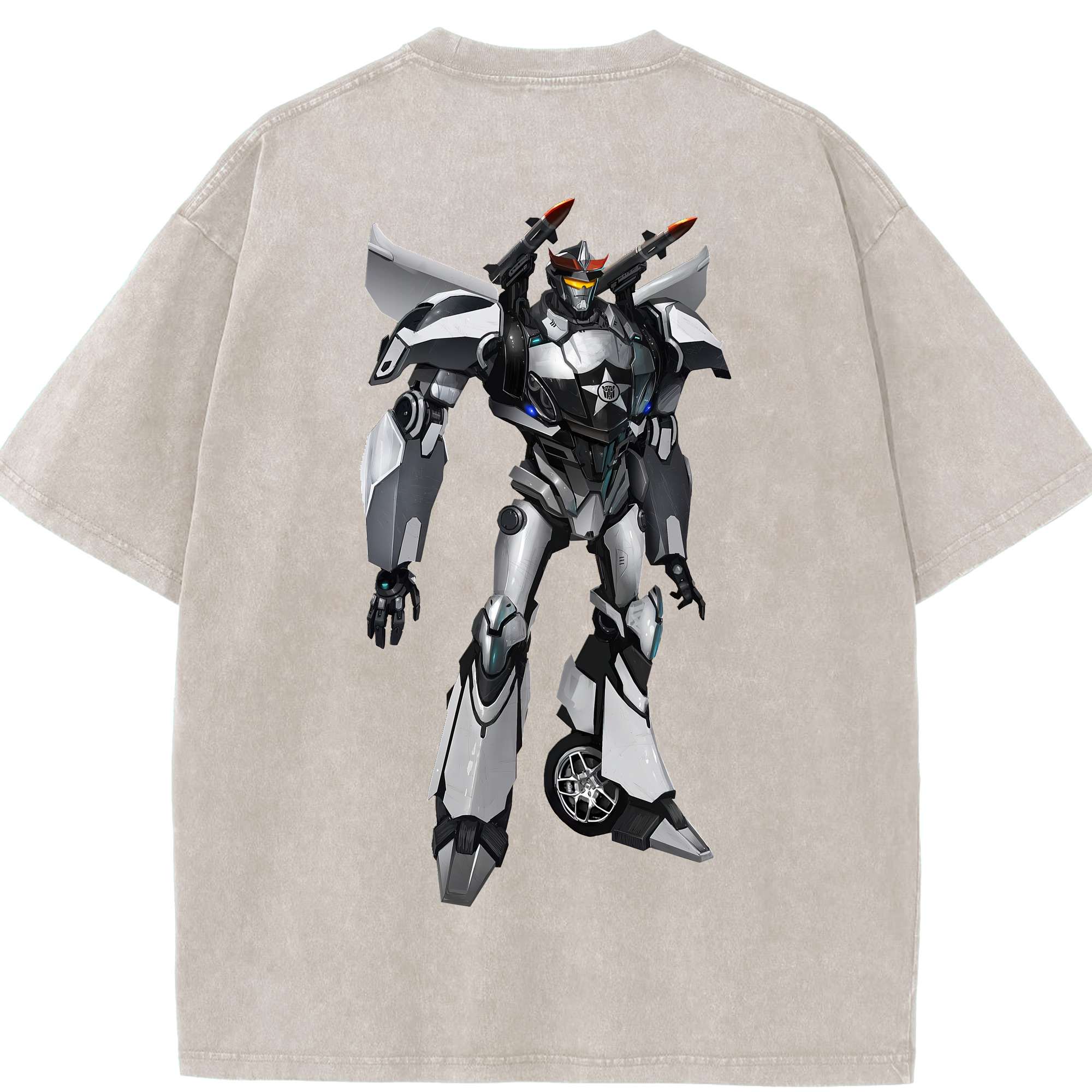 （画像用） Transformers トランスフォーマー 綿100% ヴィンテージ風 半袖Tシャツ（背面プリント）