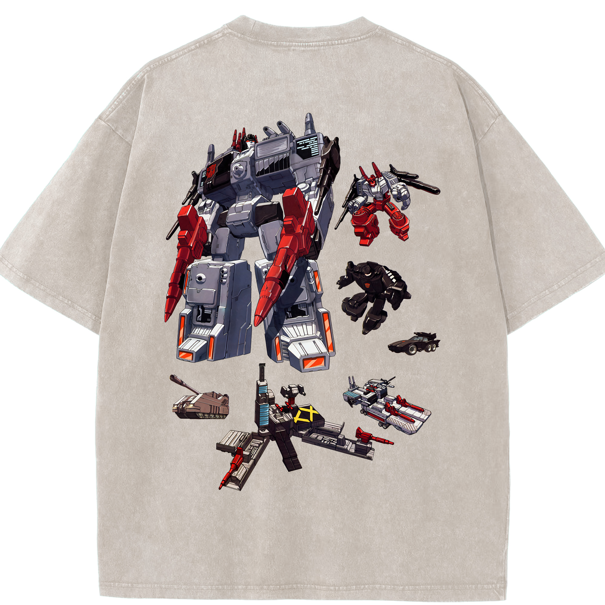 （画像用） Transformers トランスフォーマー 綿100% ヴィンテージ風 半袖Tシャツ（背面プリント）