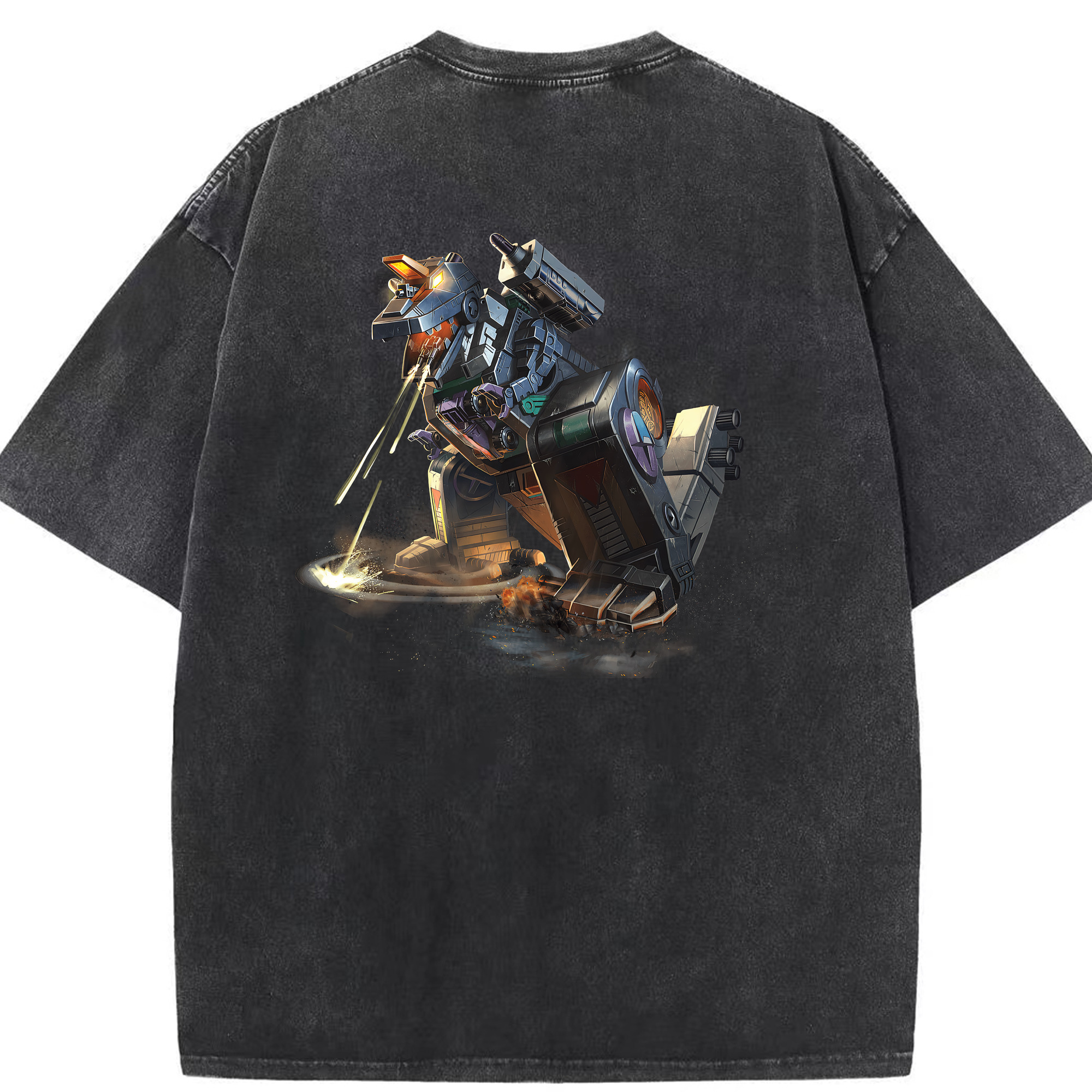 （画像用） Transformers トランスフォーマー 綿100% ヴィンテージ風 半袖Tシャツ（背面プリント）