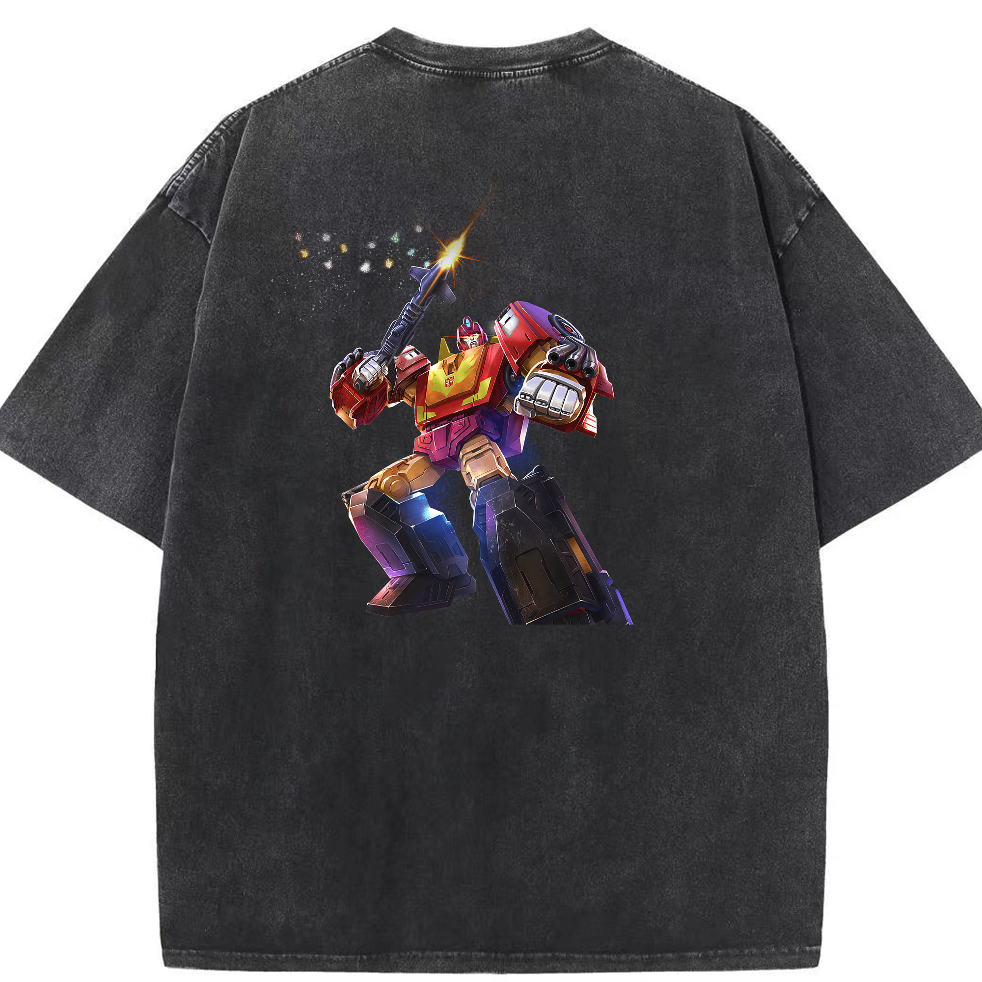（画像用） Transformers トランスフォーマー 綿100% ヴィンテージ風 半袖Tシャツ（背面プリント）