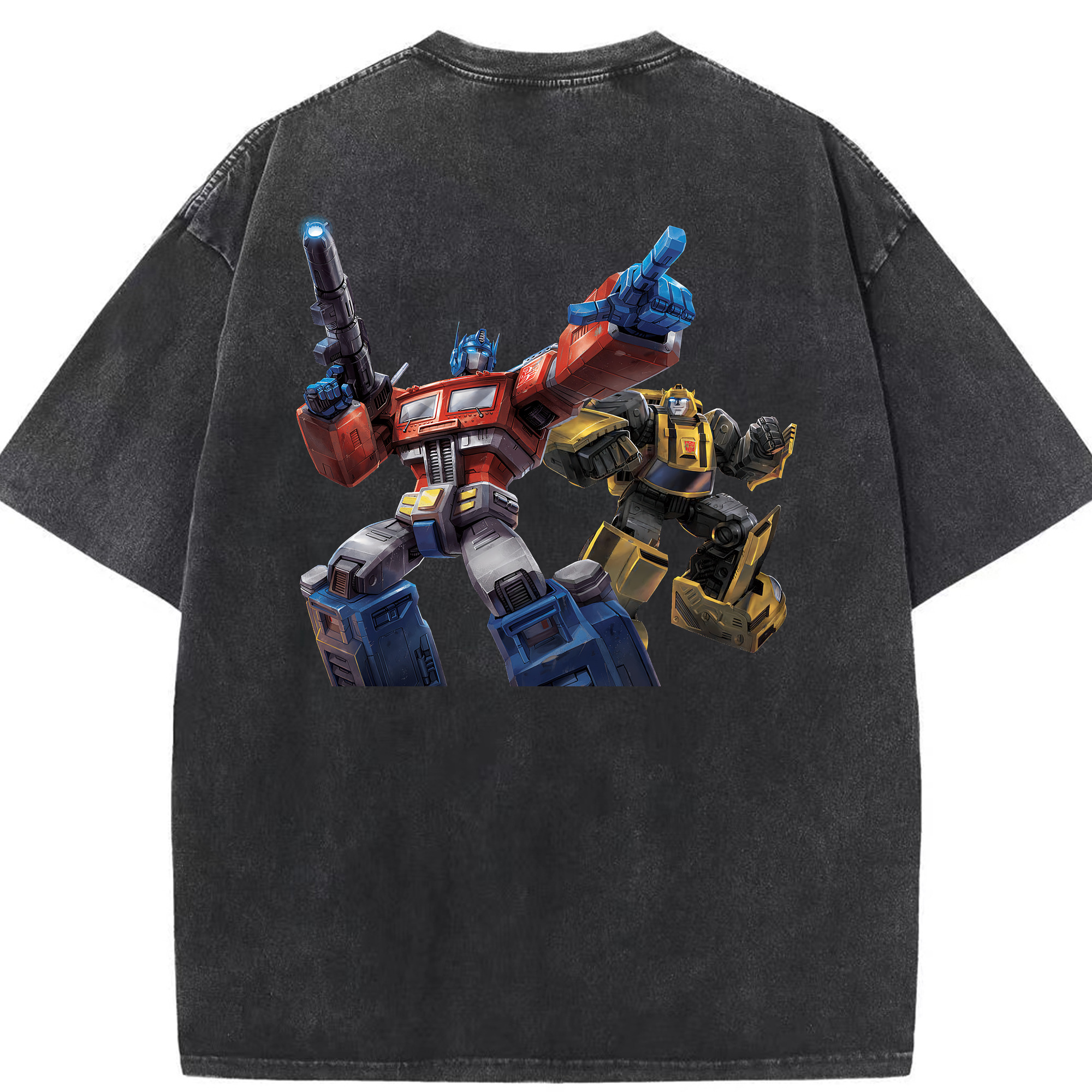 （画像用） Transformers トランスフォーマー 綿100% ヴィンテージ風 半袖Tシャツ（背面プリント）