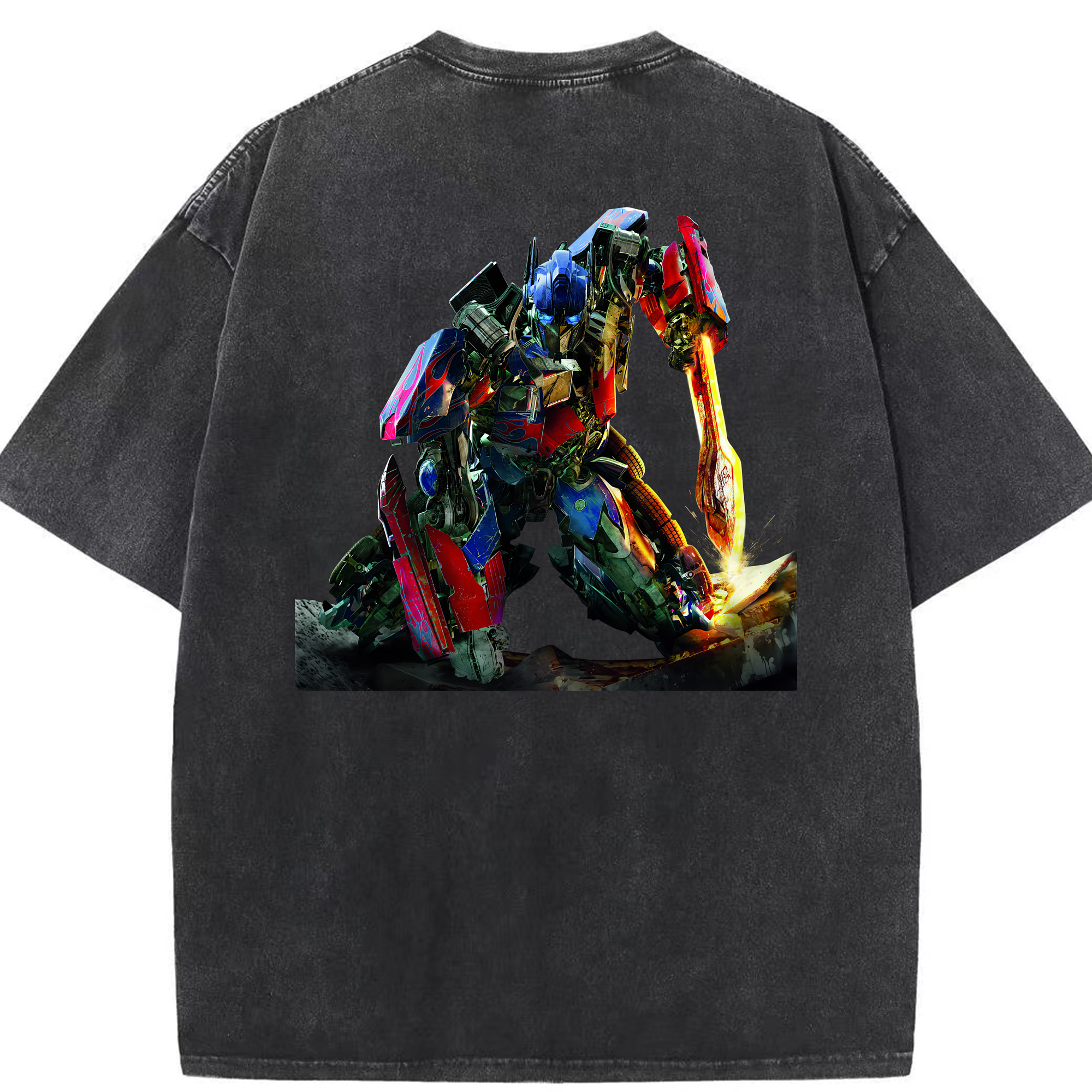 （画像用） Transformers トランスフォーマー 綿100% ヴィンテージ風 半袖Tシャツ（背面プリント）