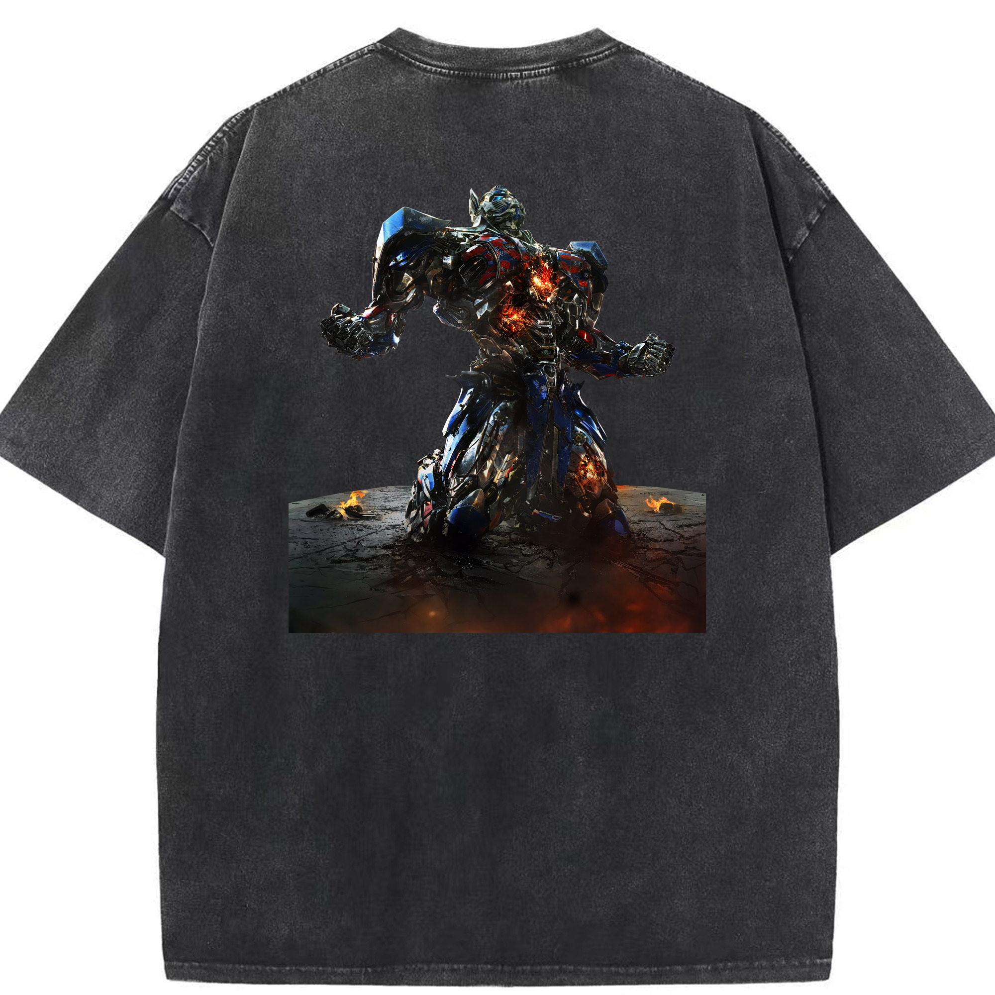 （画像用） Transformers トランスフォーマー 綿100% ヴィンテージ風 半袖Tシャツ（背面プリント）