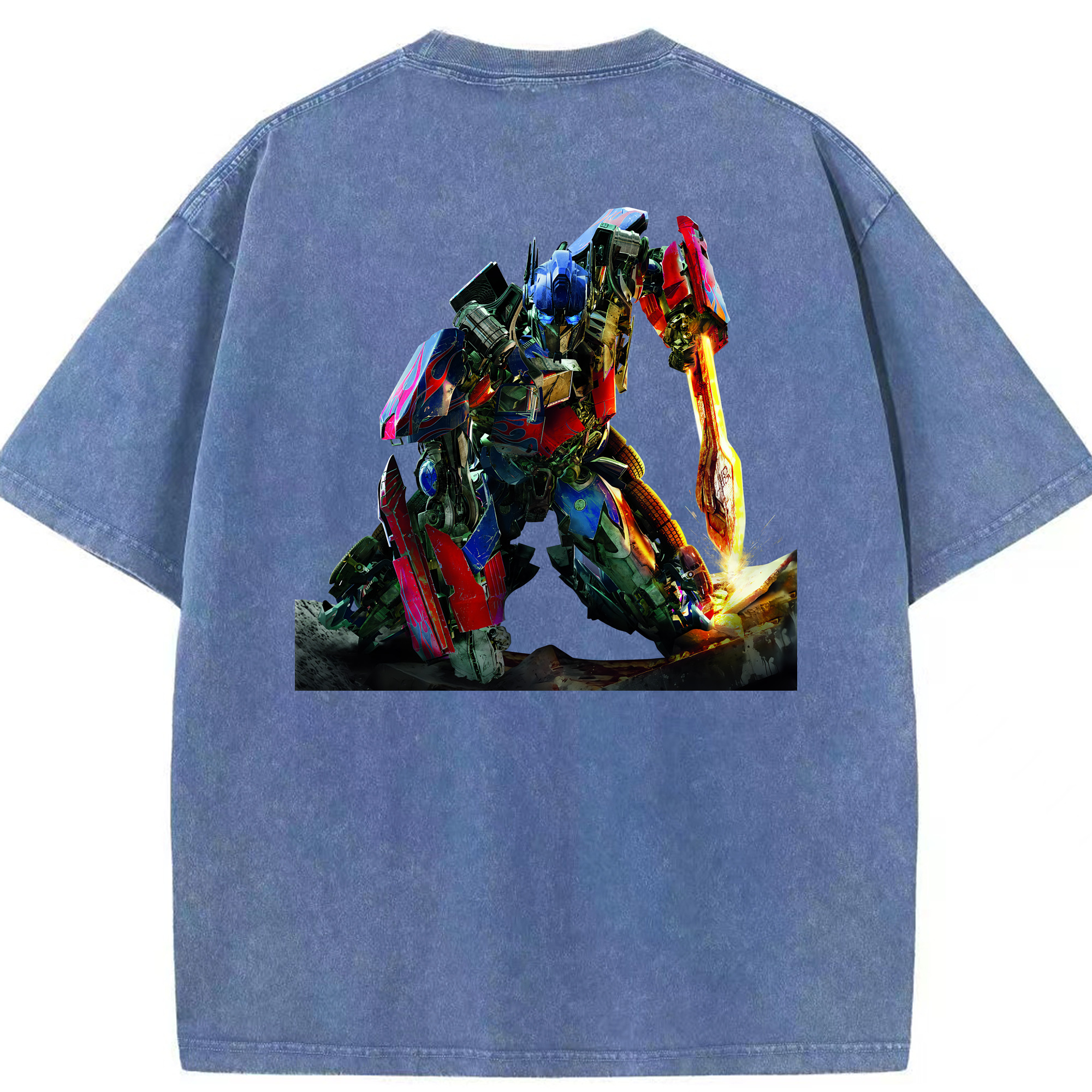 （画像用） Transformers トランスフォーマー 綿100% ヴィンテージ風 半袖Tシャツ（背面プリント）