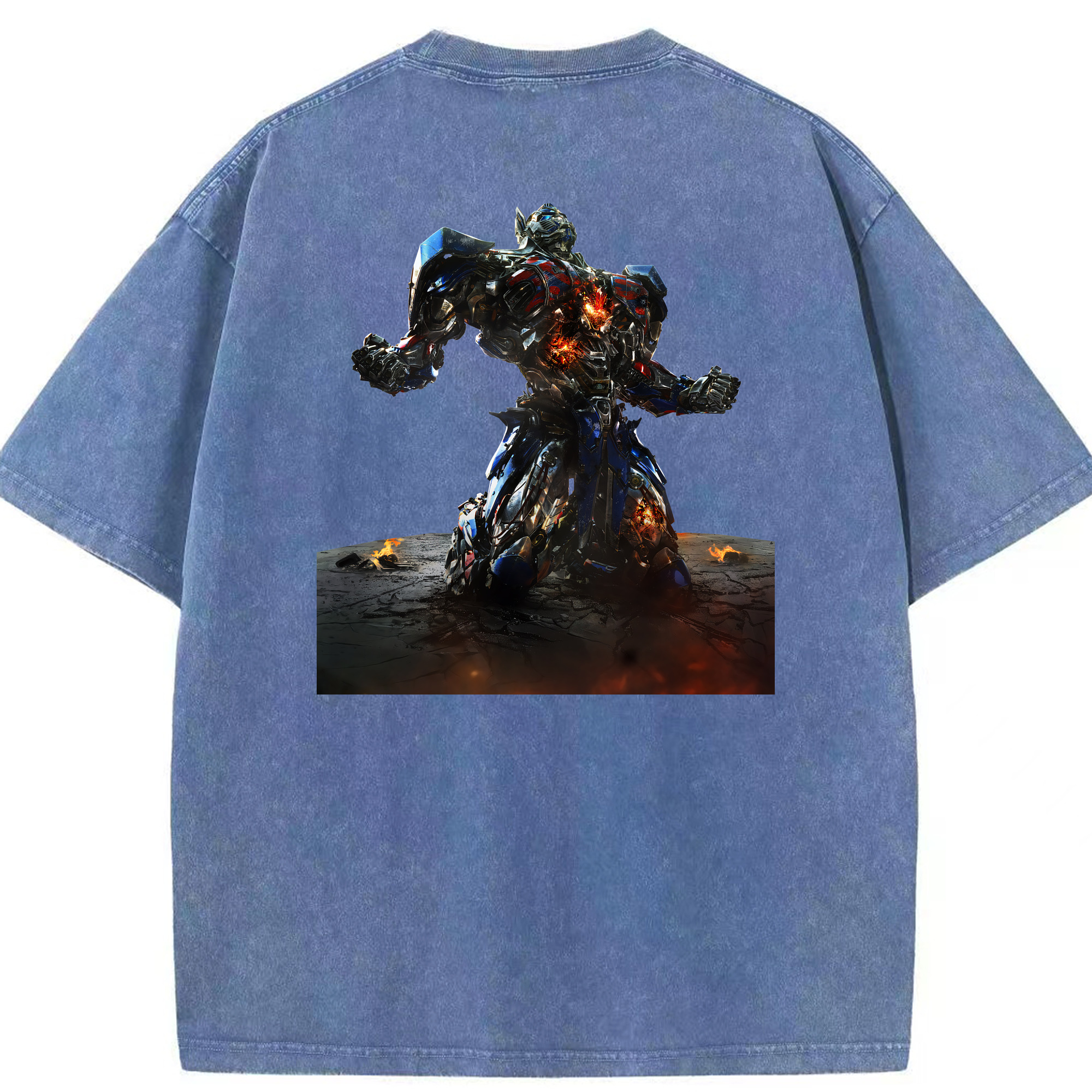 （画像用） Transformers トランスフォーマー 綿100% ヴィンテージ風 半袖Tシャツ（背面プリント）