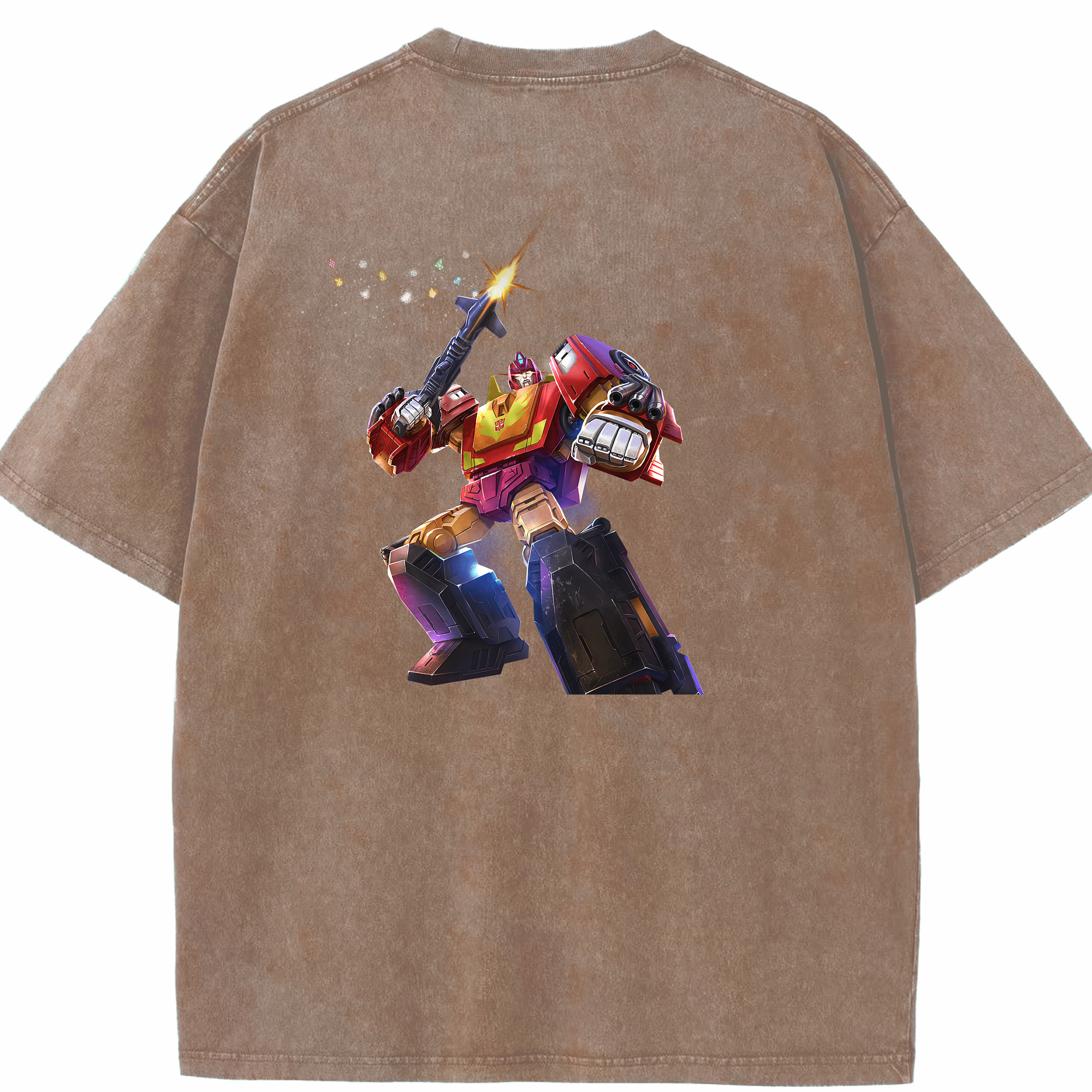 （画像用） Transformers トランスフォーマー 綿100% ヴィンテージ風 半袖Tシャツ（背面プリント）