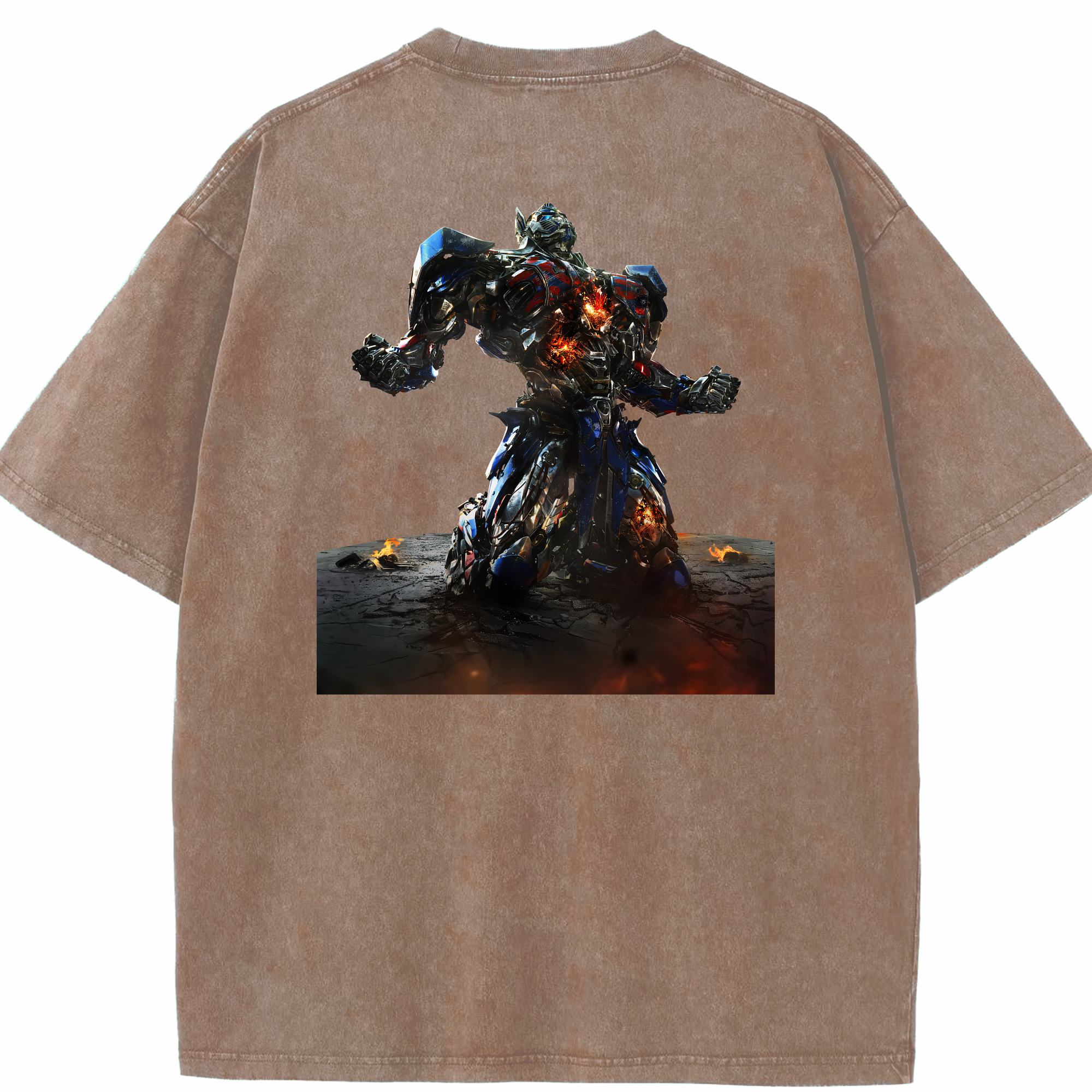 （画像用） Transformers トランスフォーマー 綿100% ヴィンテージ風 半袖Tシャツ（背面プリント）