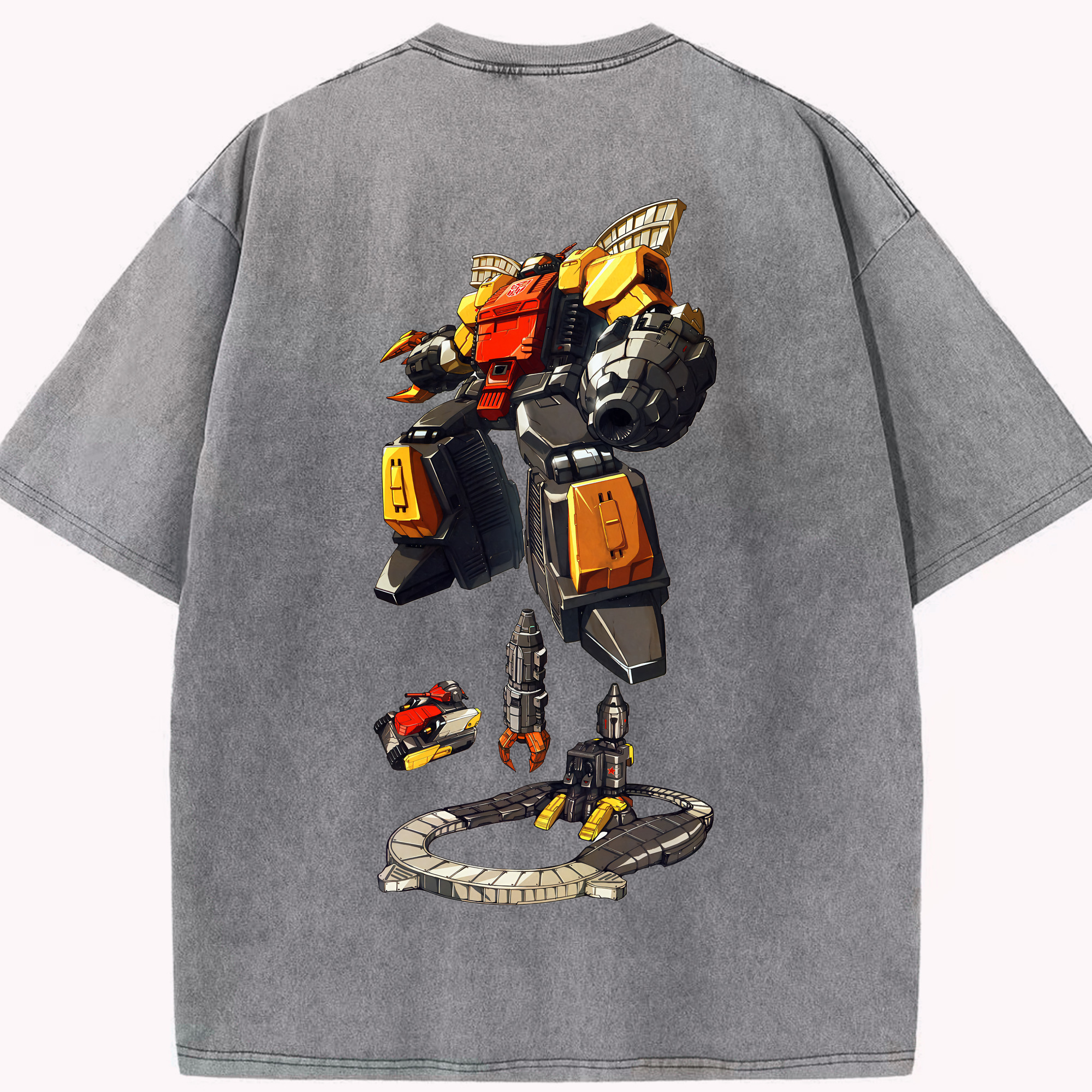 （画像用） Transformers トランスフォーマー 綿100% ヴィンテージ風 半袖Tシャツ（背面プリント）