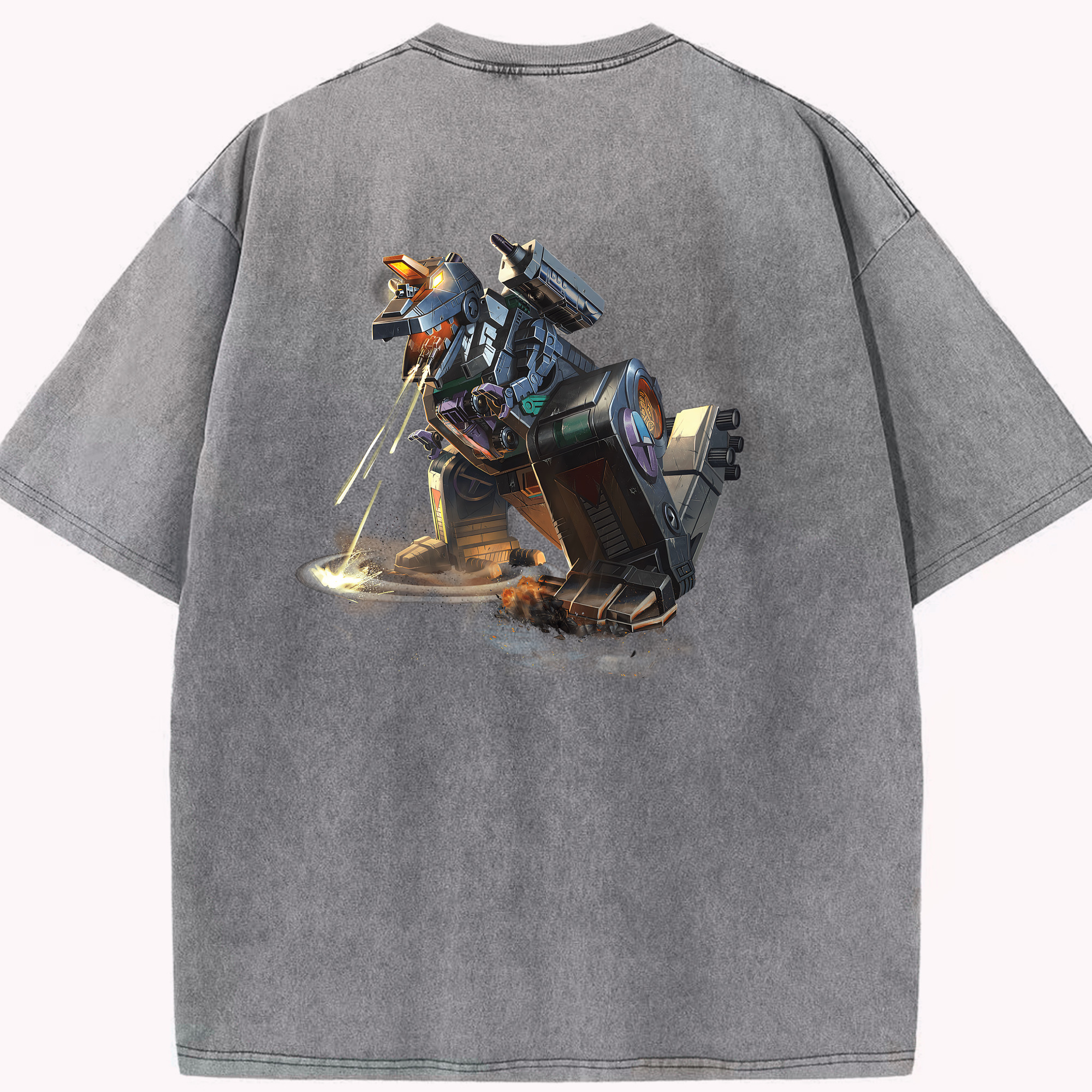 （画像用） Transformers トランスフォーマー 綿100% ヴィンテージ風 半袖Tシャツ（背面プリント）