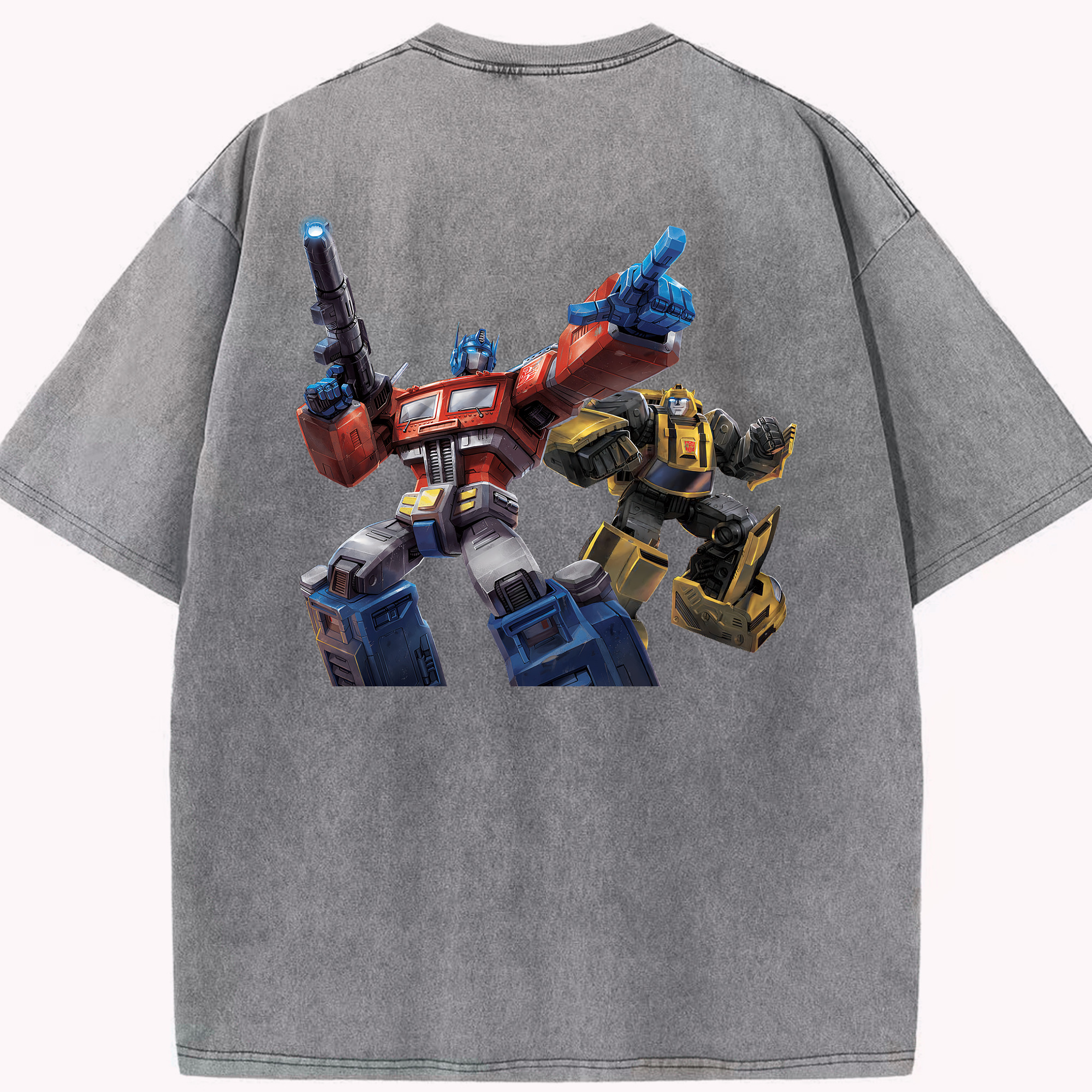 （画像用） Transformers トランスフォーマー 綿100% ヴィンテージ風 半袖Tシャツ（背面プリント）