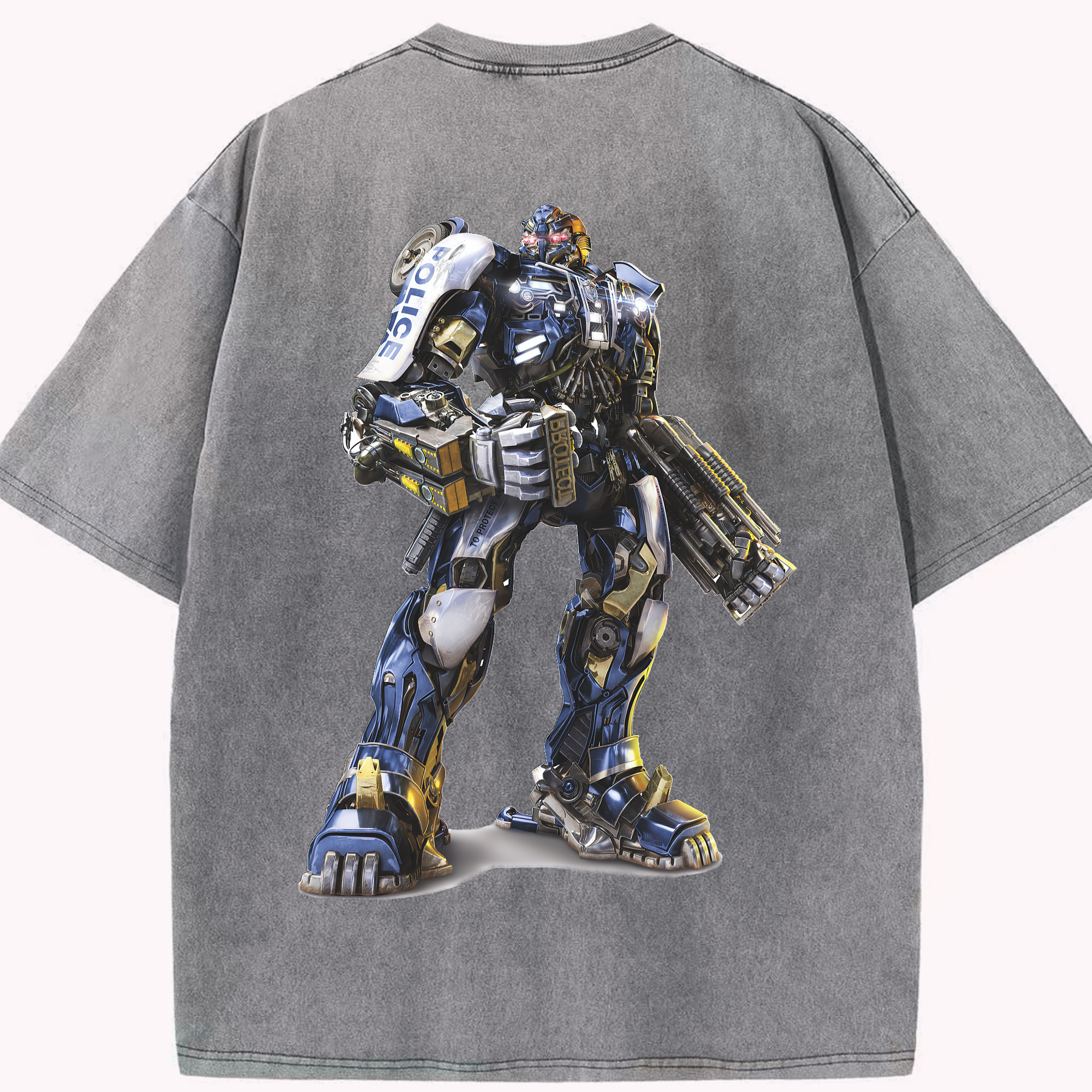 （画像用） Transformers トランスフォーマー 綿100% ヴィンテージ風 半袖Tシャツ（背面プリント）