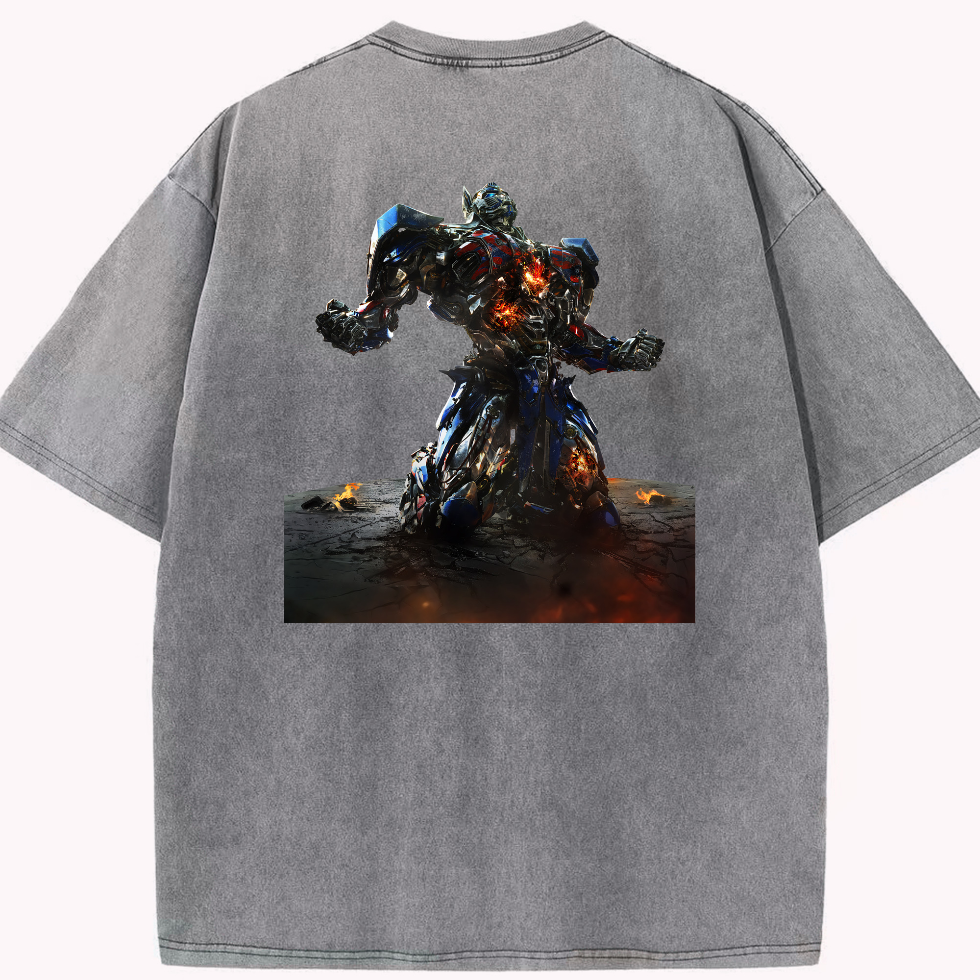 （画像用） Transformers トランスフォーマー 綿100% ヴィンテージ風 半袖Tシャツ（背面プリント）
