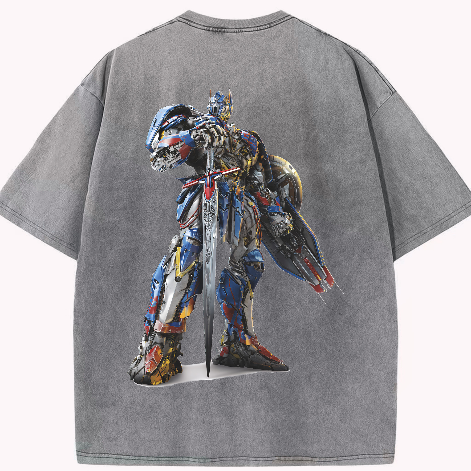 （画像用） Transformers トランスフォーマー 綿100% ヴィンテージ風 半袖Tシャツ（背面プリント）