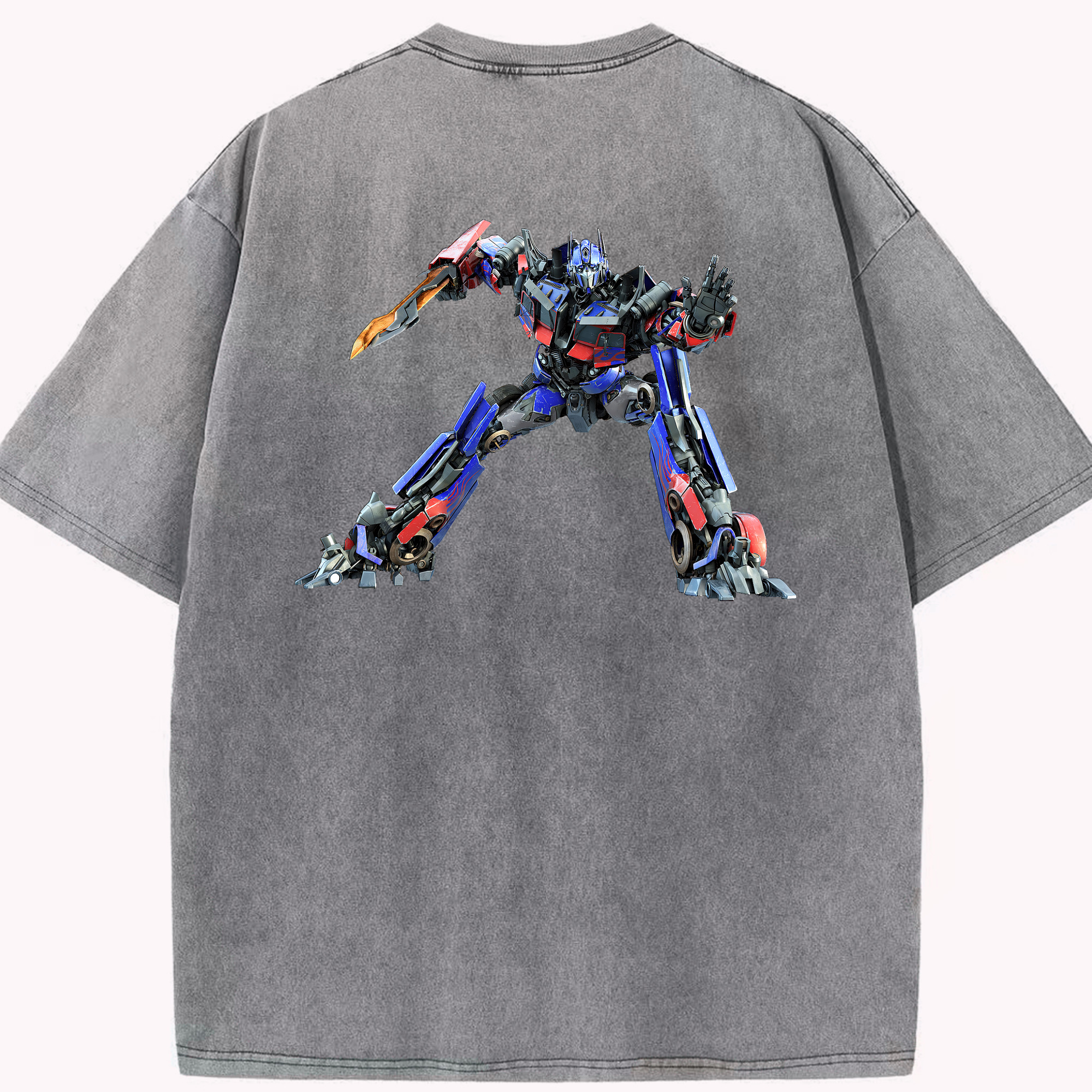 （画像用） Transformers トランスフォーマー 綿100% ヴィンテージ風 半袖Tシャツ（背面プリント）