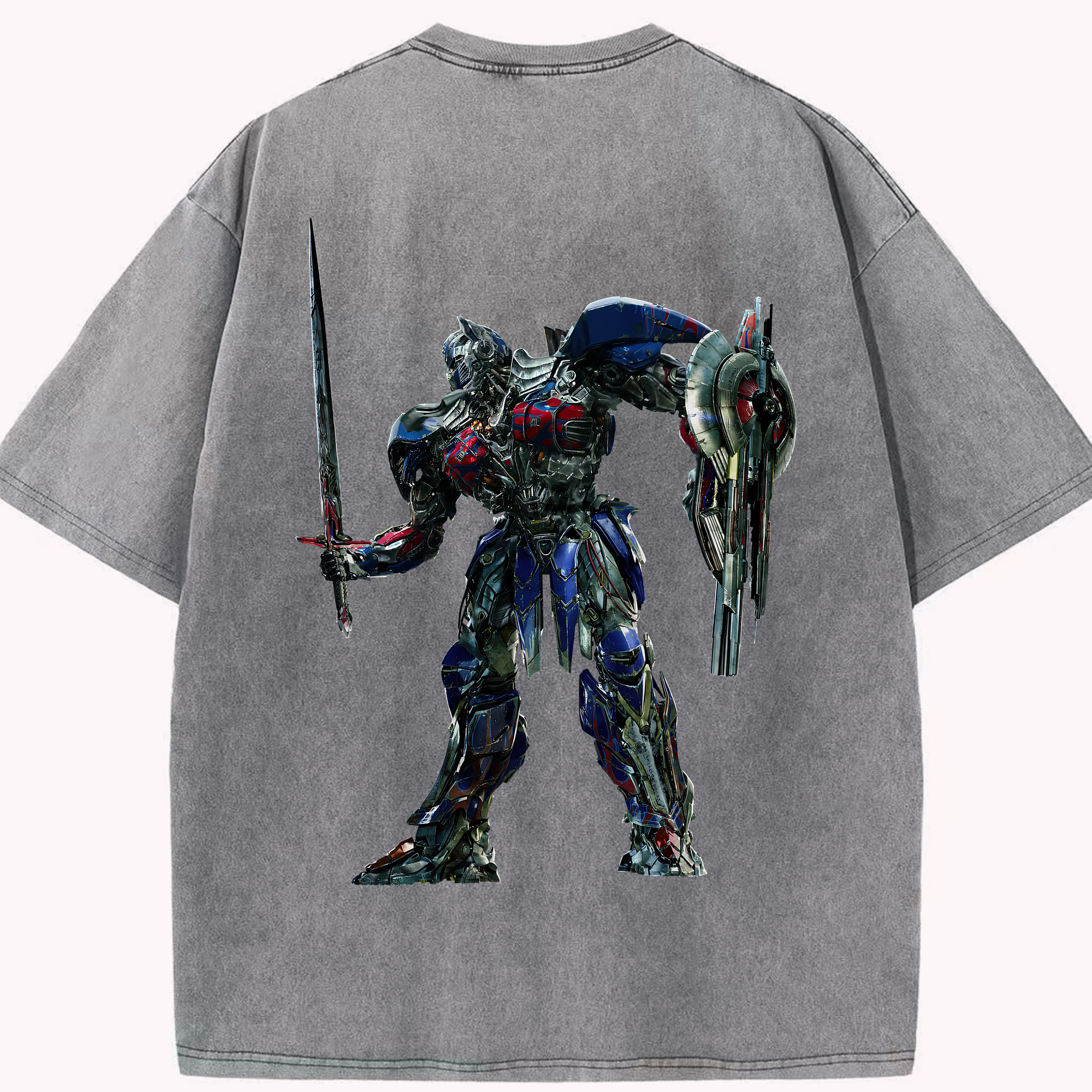 （画像用） Transformers トランスフォーマー 綿100% ヴィンテージ風 半袖Tシャツ（背面プリント）