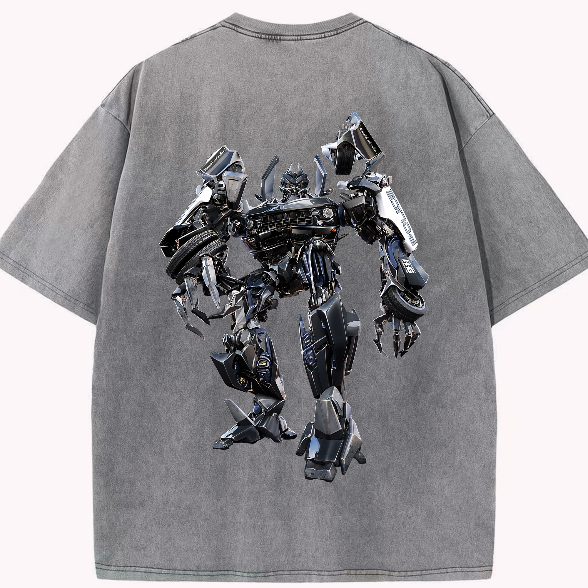 （画像用） Transformers トランスフォーマー 綿100% ヴィンテージ風 半袖Tシャツ（背面プリント）