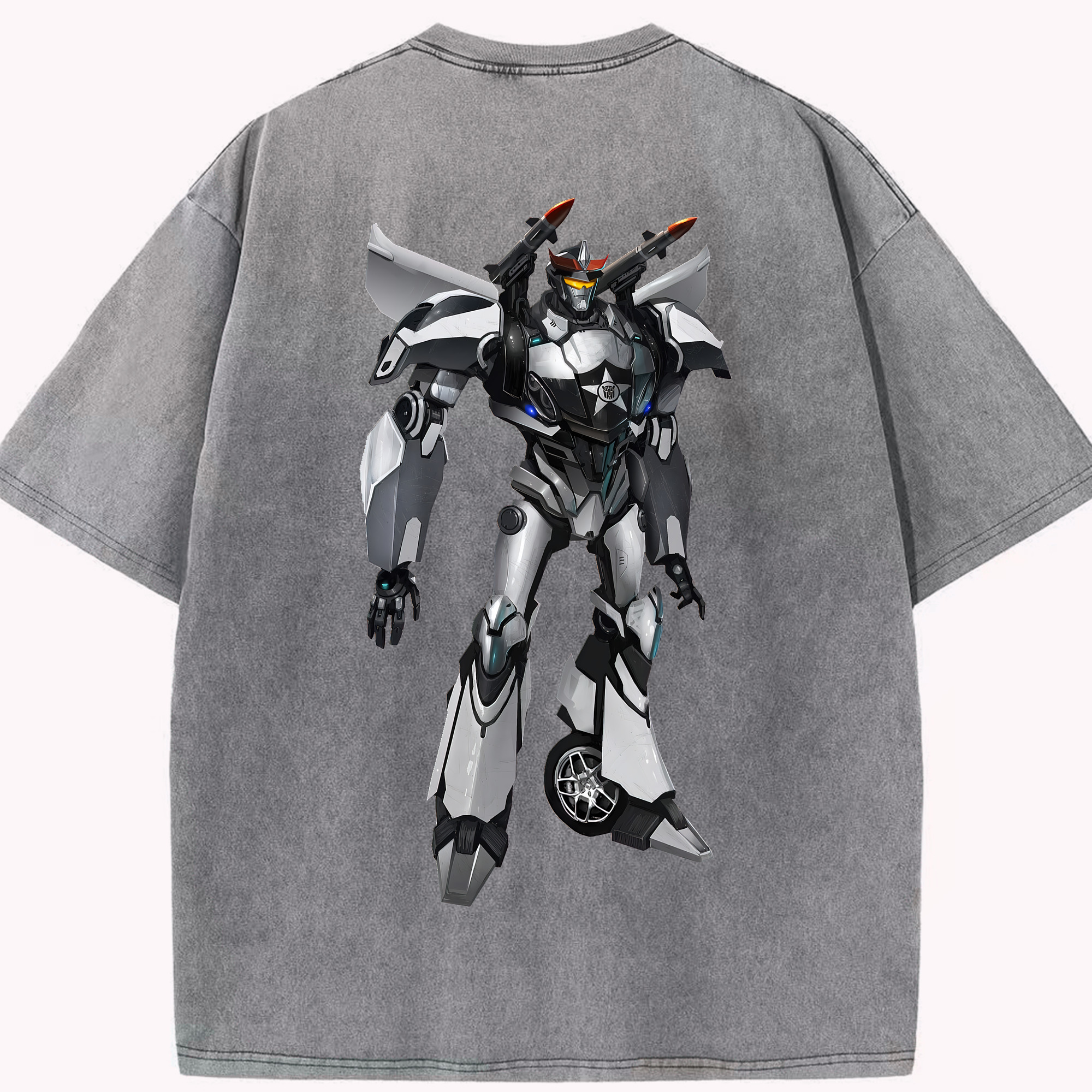 （画像用） Transformers トランスフォーマー 綿100% ヴィンテージ風 半袖Tシャツ（背面プリント）