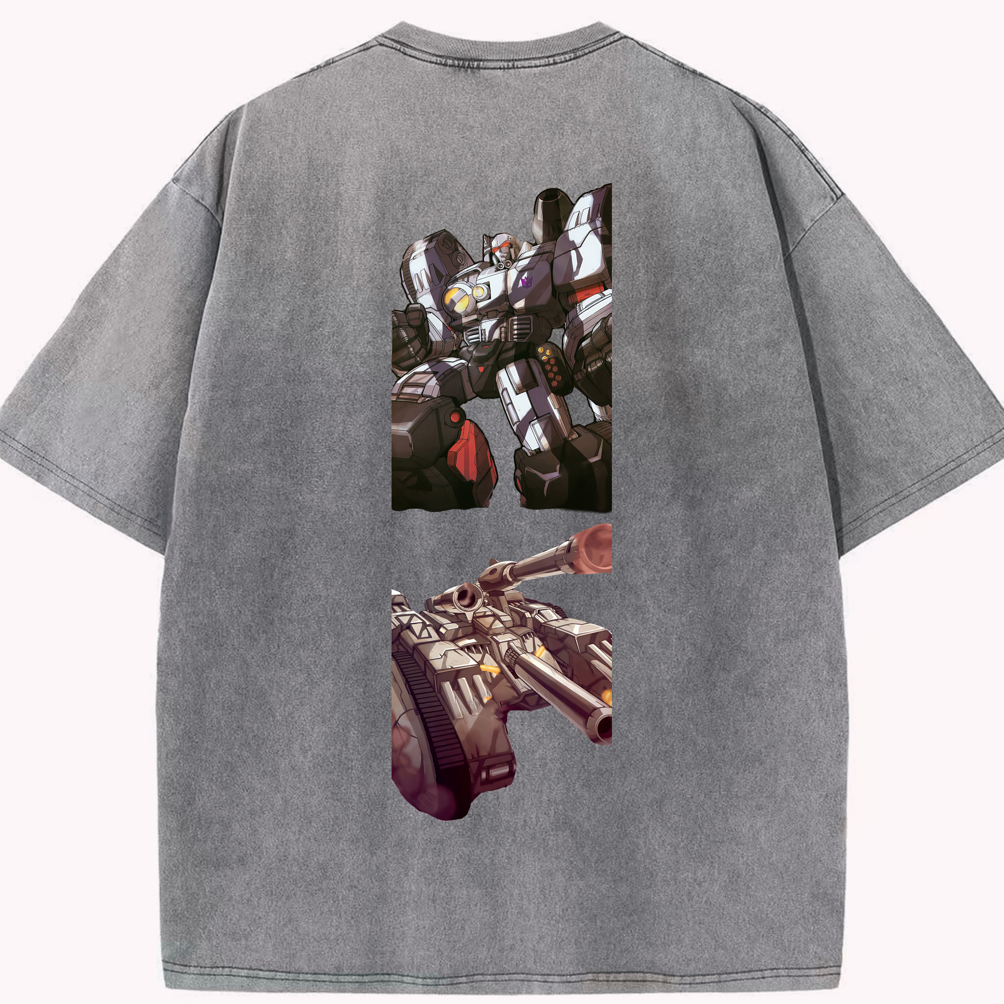 （画像用） Transformers トランスフォーマー 綿100% ヴィンテージ風 半袖Tシャツ（背面プリント）