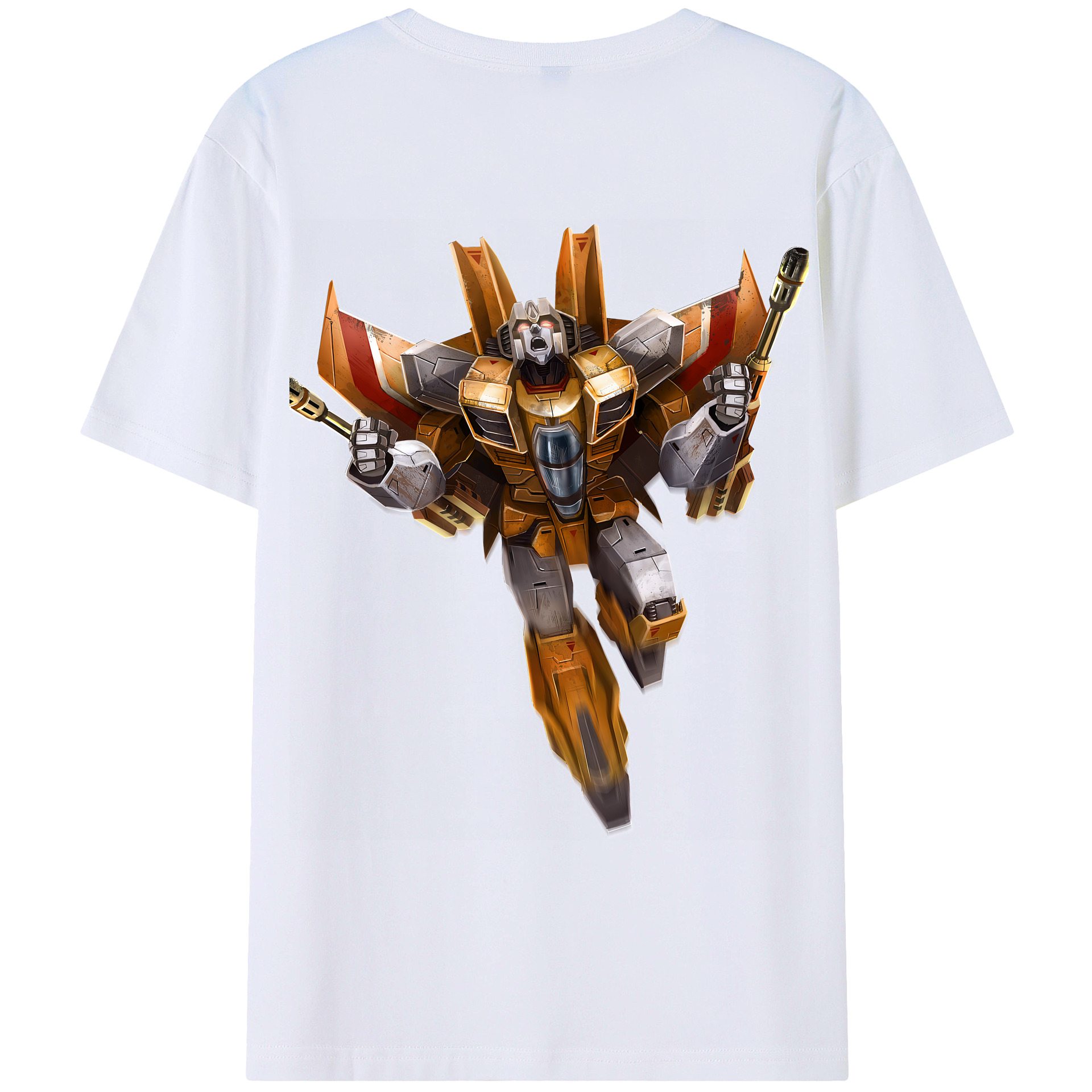 （画像用） Transformers トランスフォーマー 綿100％ メンズ半袖Tシャツ（バックプリント） 通気性