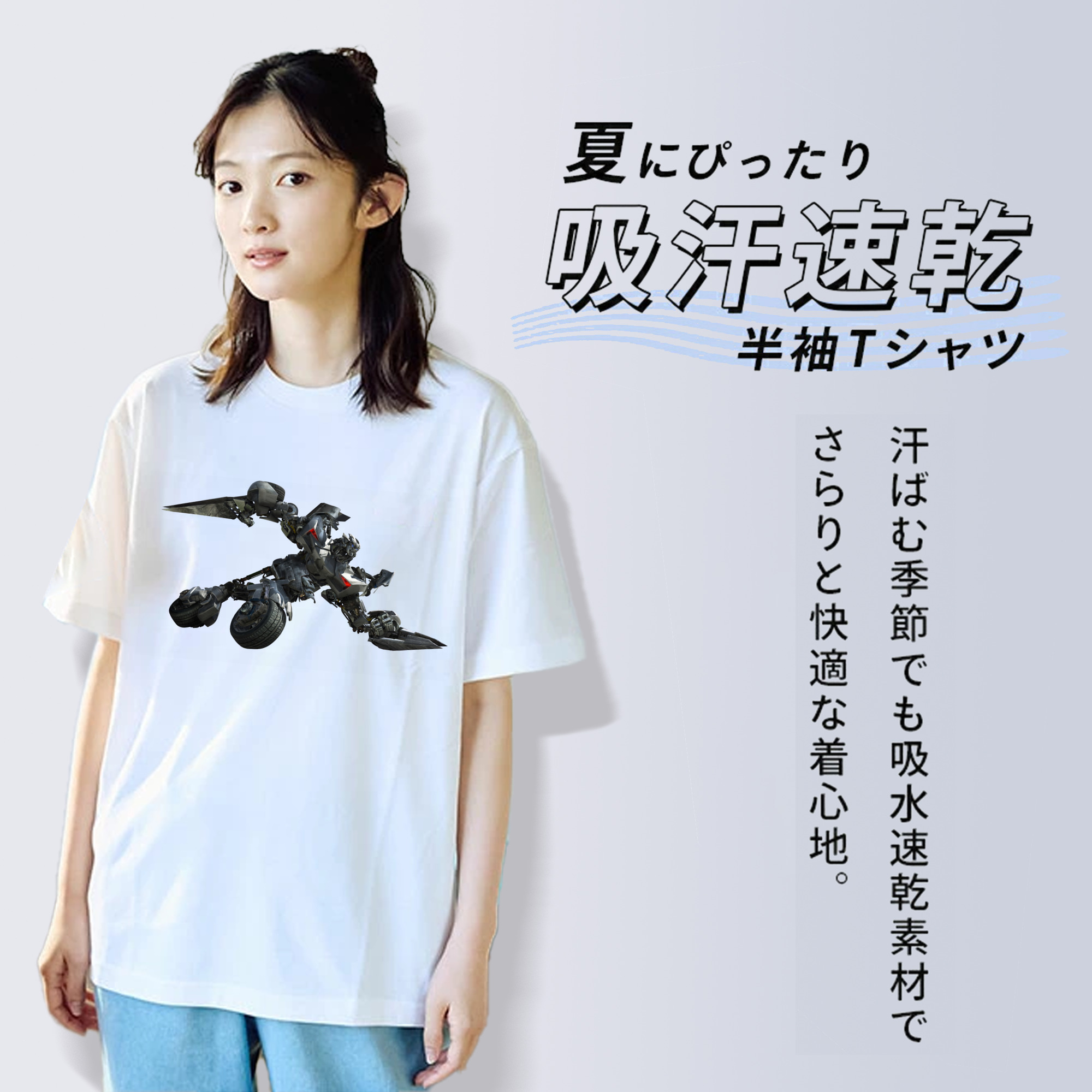 Transformers トランスフォーマー レディースカジュアルプリントTシャツ（綿100％）