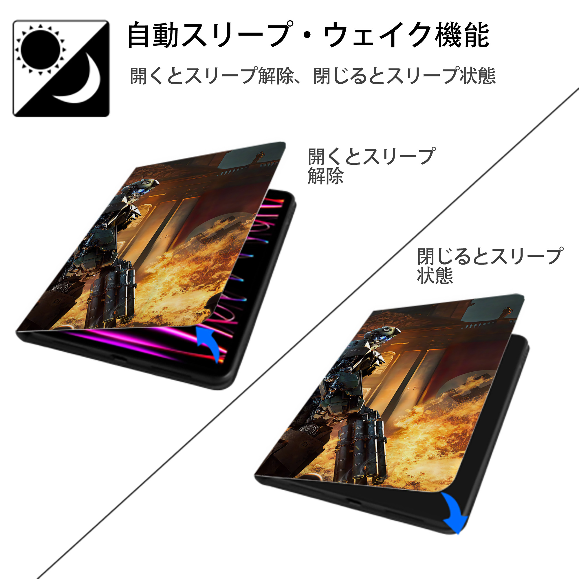 Transformers トランスフォーマー IPad ケース ブック型 PUレザー TPU 耐衝撃 軽量 薄型 ペン収納なし 全面保護 IPad 各モデル対応
