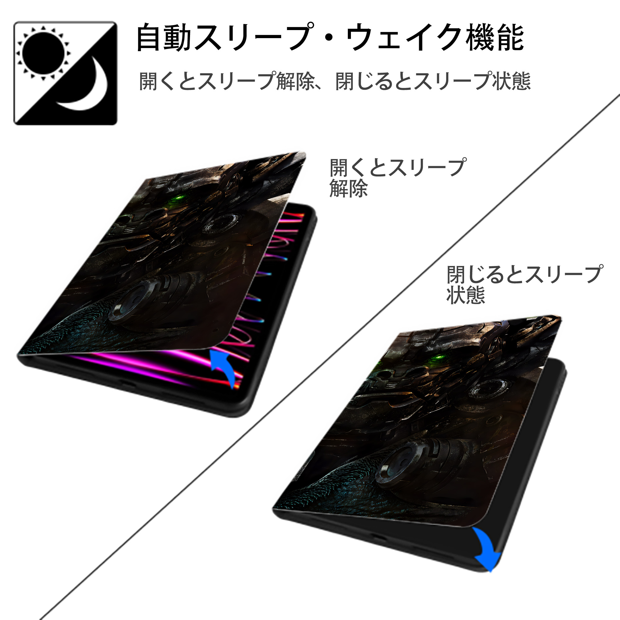 Transformers トランスフォーマー IPad ケース ブック型 PUレザー TPU 耐衝撃 軽量 薄型 ペン収納なし 全面保護 IPad 各モデル対応