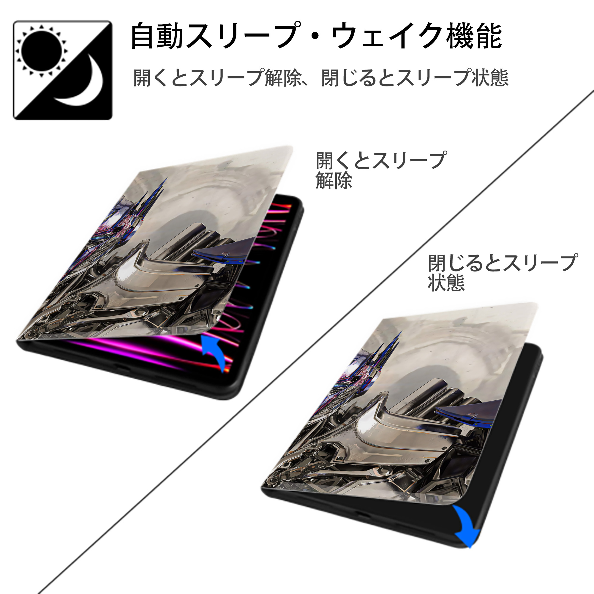Transformers トランスフォーマー IPad ケース ブック型 PUレザー TPU 耐衝撃 軽量 薄型 ペン収納なし 全面保護 IPad 各モデル対応