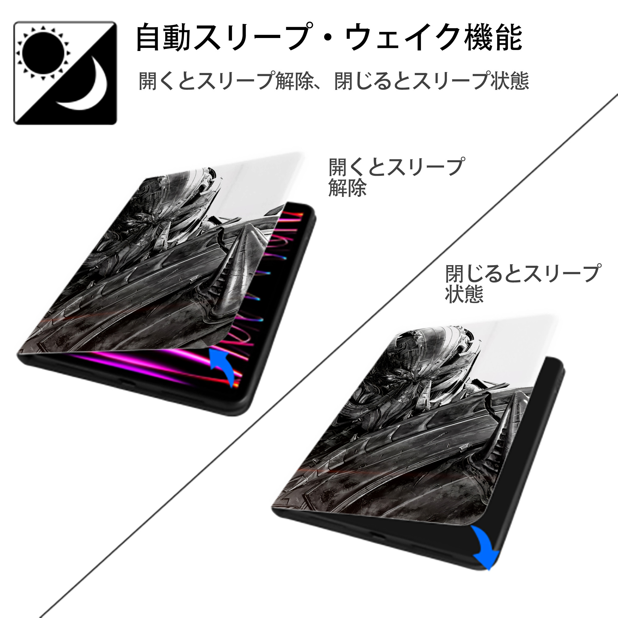 Transformers トランスフォーマー IPad ケース ブック型 PUレザー TPU 耐衝撃 軽量 薄型 ペン収納なし 全面保護 IPad 各モデル対応