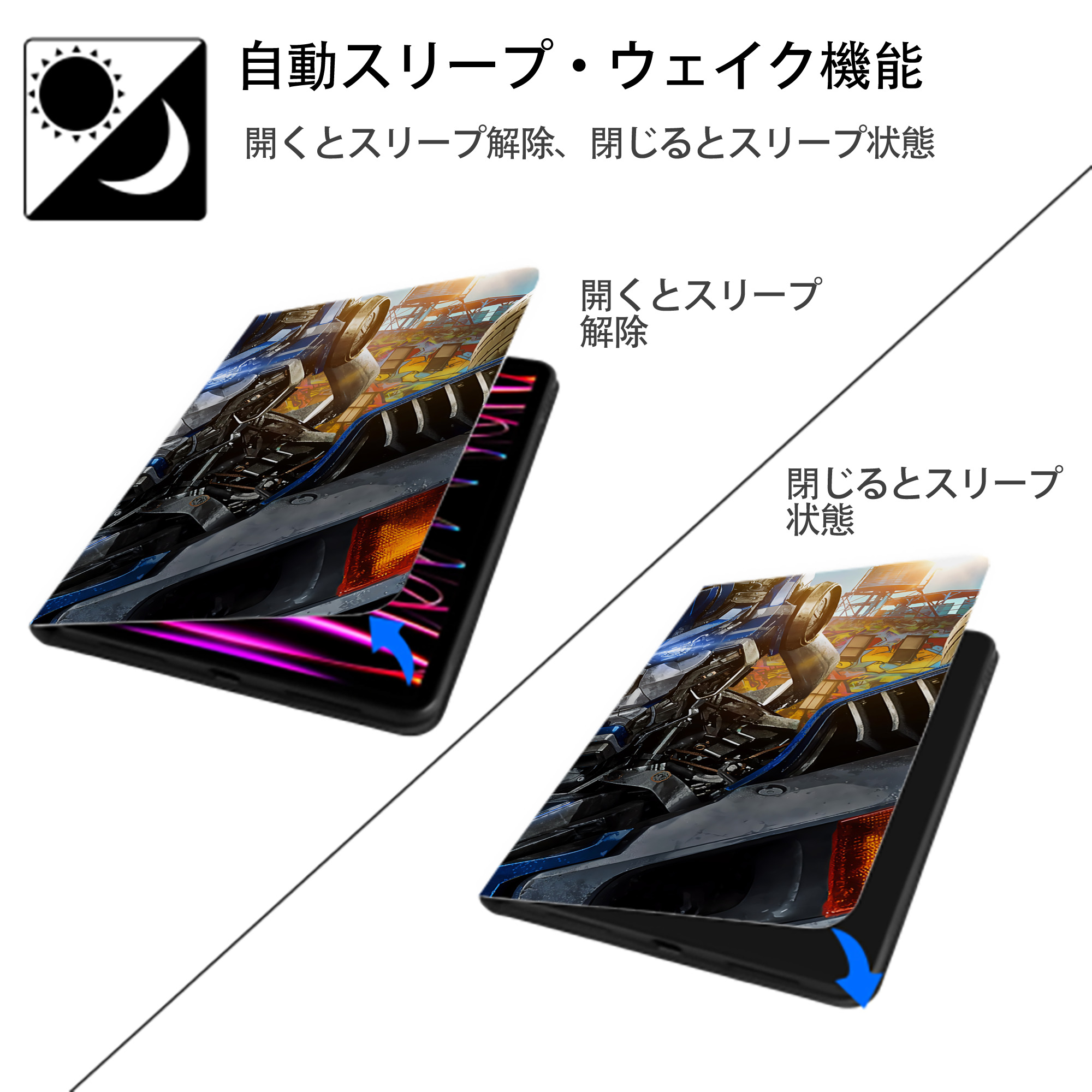 Transformers トランスフォーマー IPad ケース ブック型 PUレザー TPU 耐衝撃 軽量 薄型 ペン収納なし 全面保護 IPad 各モデル対応