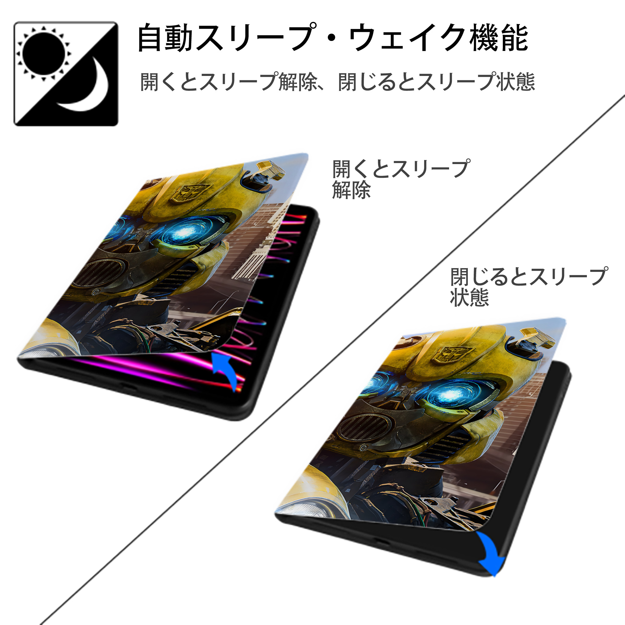 Transformers トランスフォーマー IPad ケース ブック型 PUレザー TPU 耐衝撃 軽量 薄型 ペン収納なし 全面保護 IPad 各モデル対応