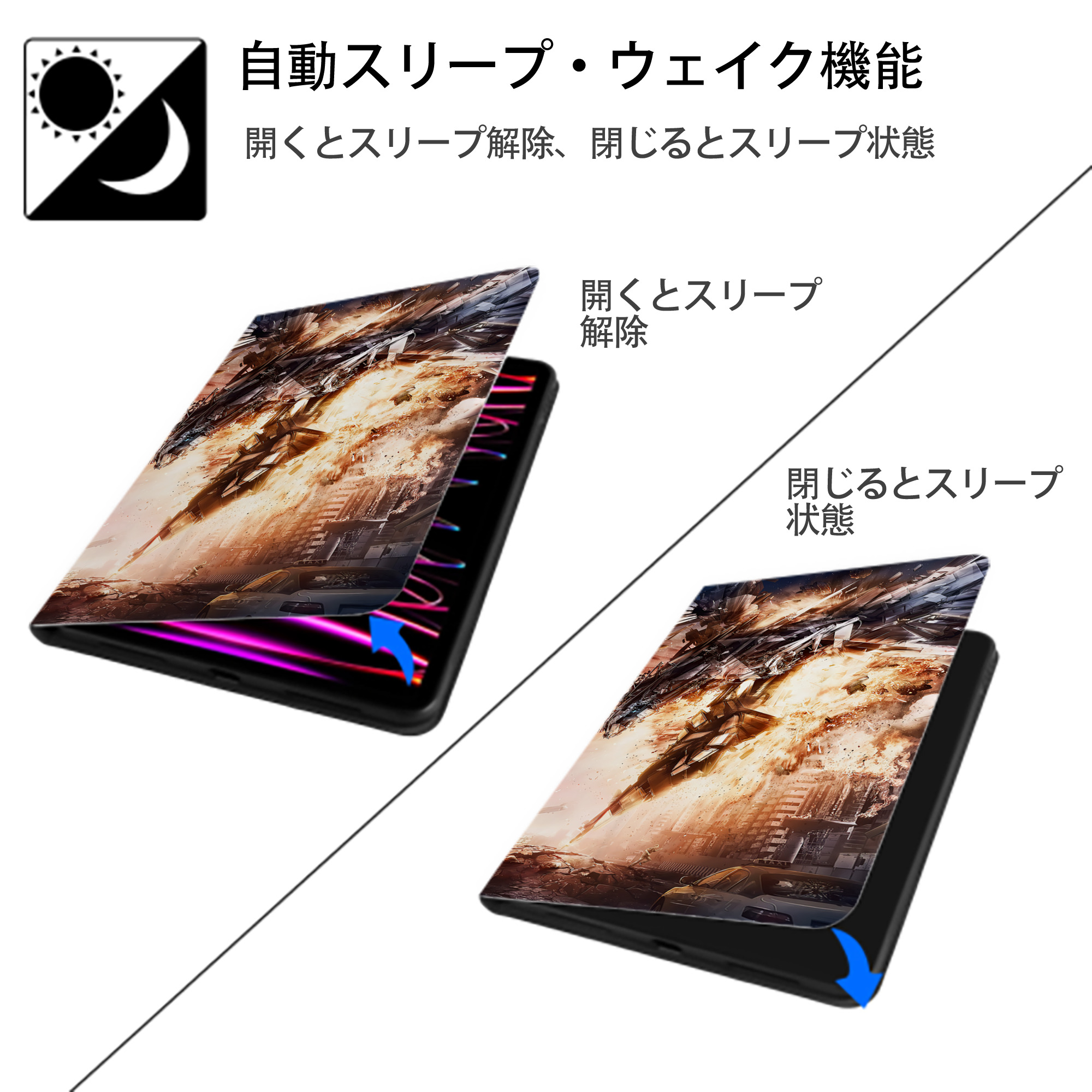 Transformers トランスフォーマー IPad ケース ブック型 PUレザー TPU 耐衝撃 軽量 薄型 ペン収納なし 全面保護 IPad 各モデル対応