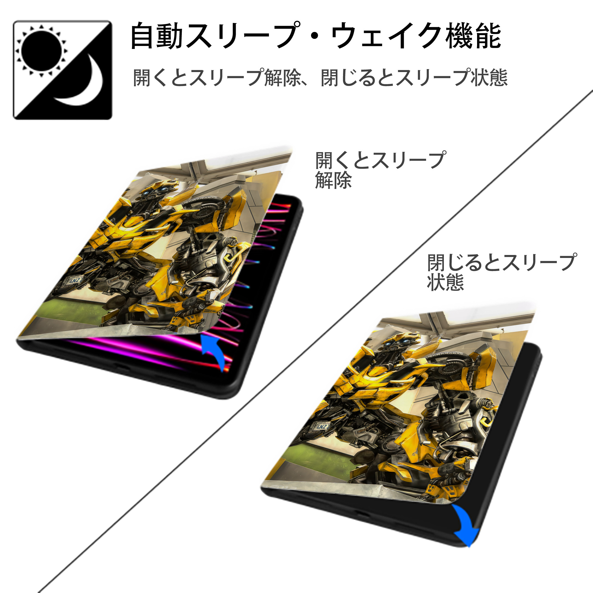Transformers トランスフォーマー IPad ケース ブック型 PUレザー TPU 耐衝撃 軽量 薄型 ペン収納なし 全面保護 IPad 各モデル対応