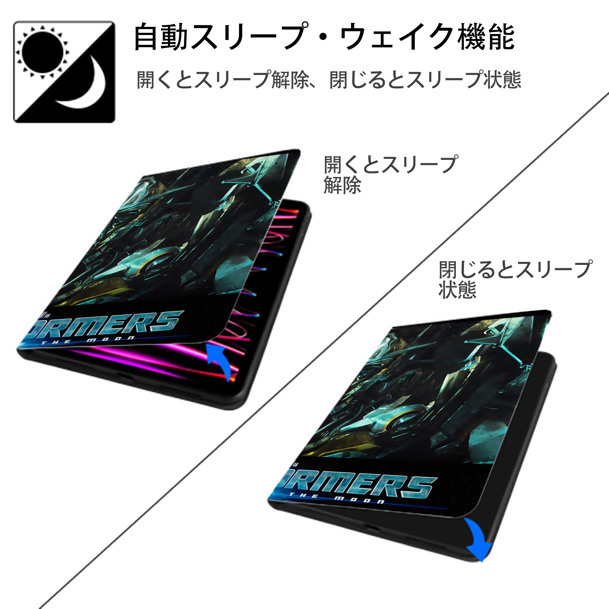 Transformers トランスフォーマー IPad ケース ブック型 PUレザー TPU 耐衝撃 軽量 薄型 ペン収納なし 全面保護 IPad 各モデル対応