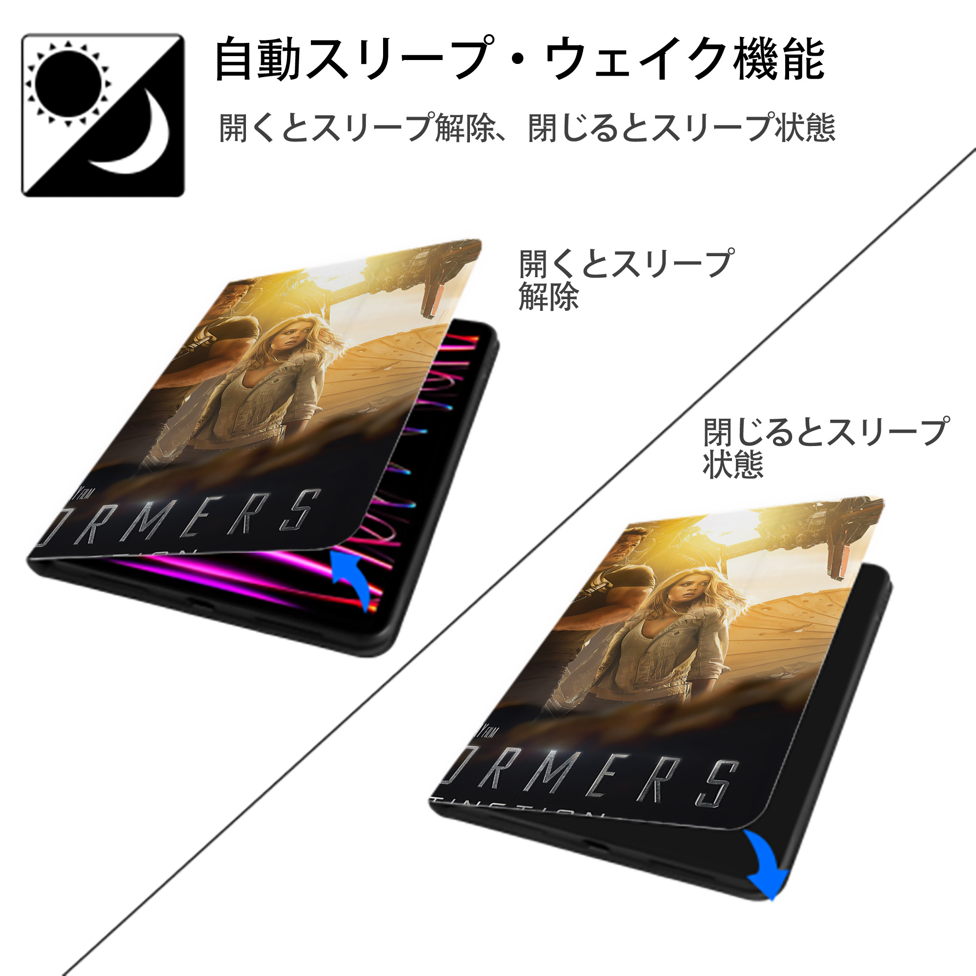 Transformers トランスフォーマー IPad ケース ブック型 PUレザー TPU 耐衝撃 軽量 薄型 ペン収納なし 全面保護 IPad 各モデル対応