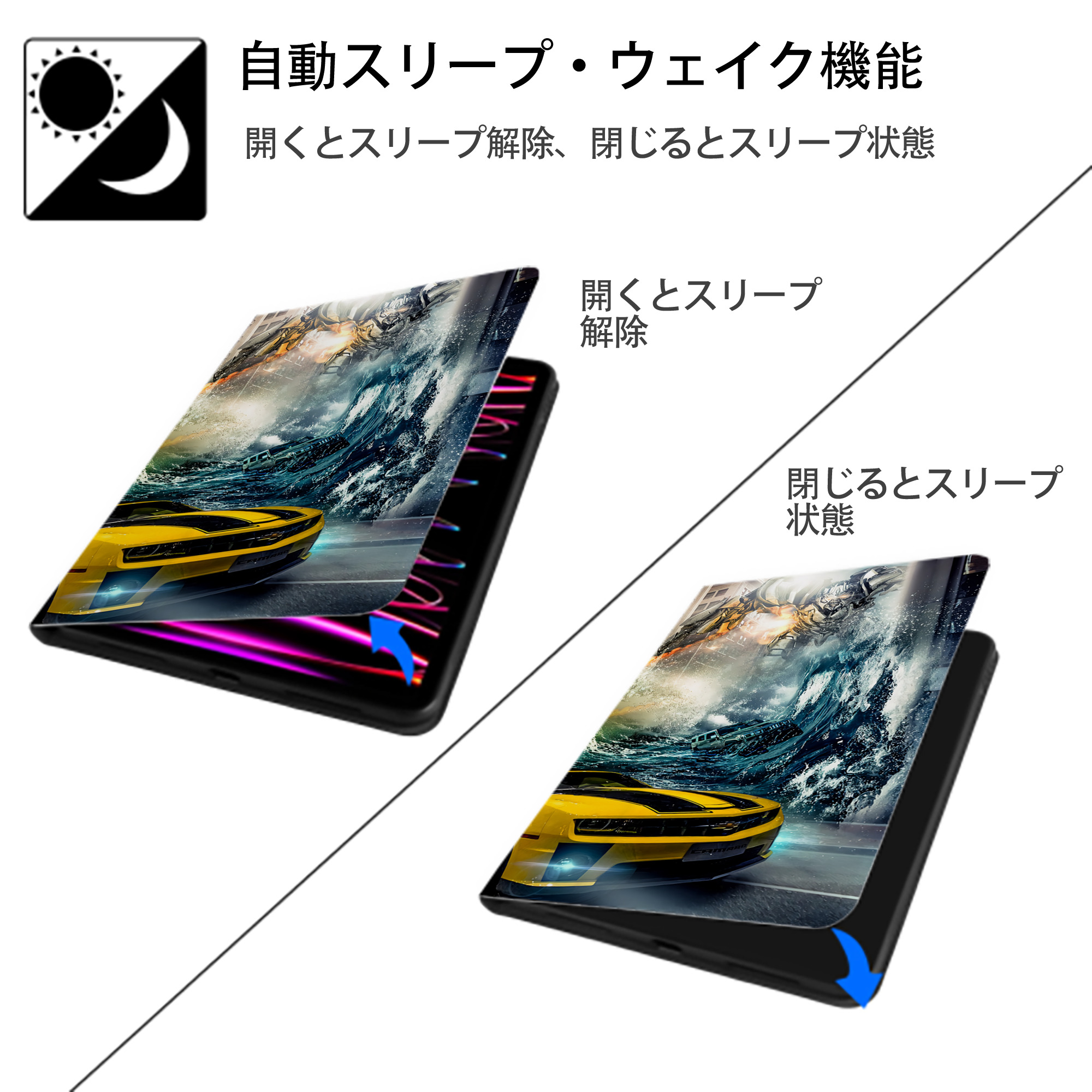 Transformers トランスフォーマー IPad ケース ブック型 PUレザー TPU 耐衝撃 軽量 薄型 ペン収納なし 全面保護 IPad 各モデル対応