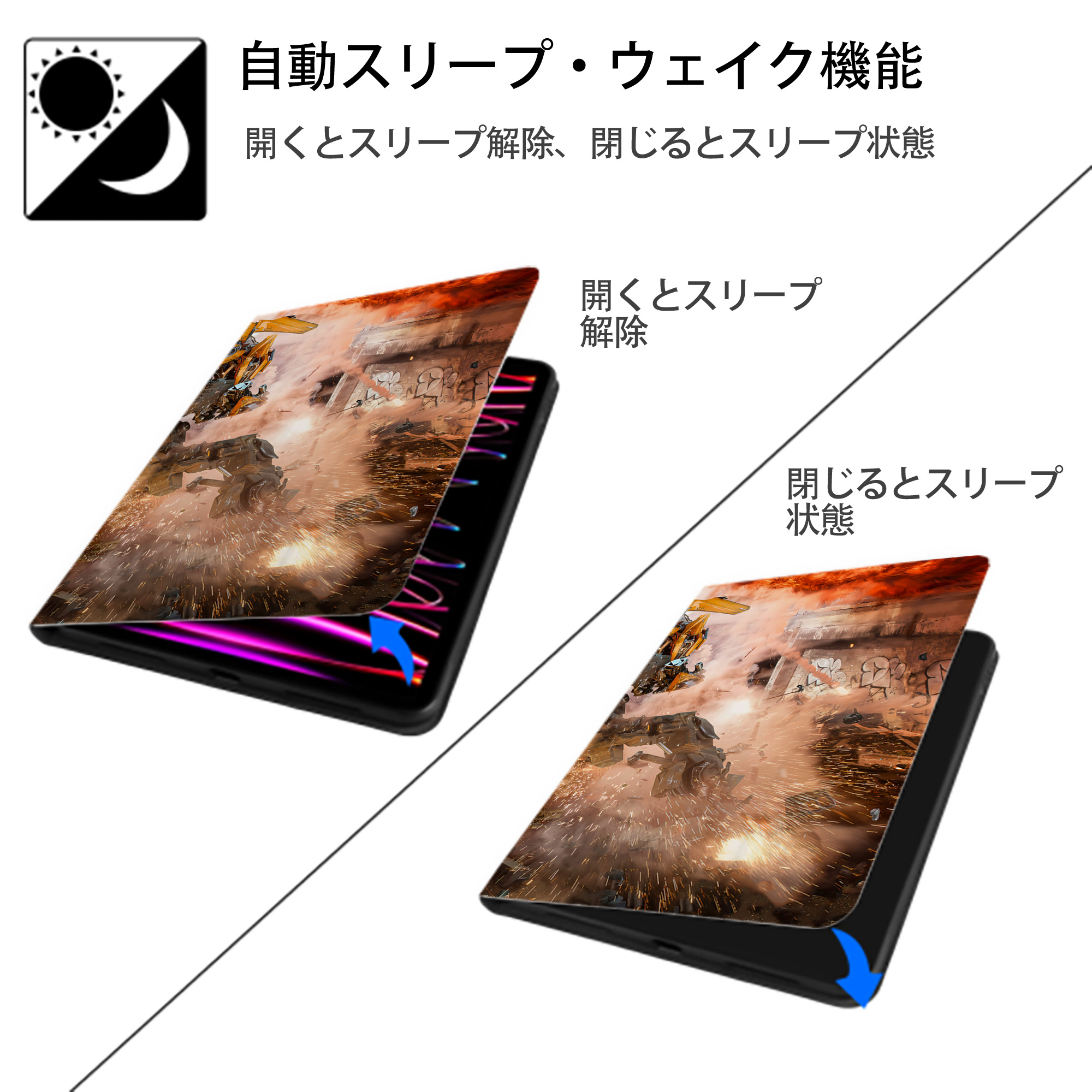 Transformers トランスフォーマー IPad ケース ブック型 PUレザー TPU 耐衝撃 軽量 薄型 ペン収納なし 全面保護 IPad 各モデル対応