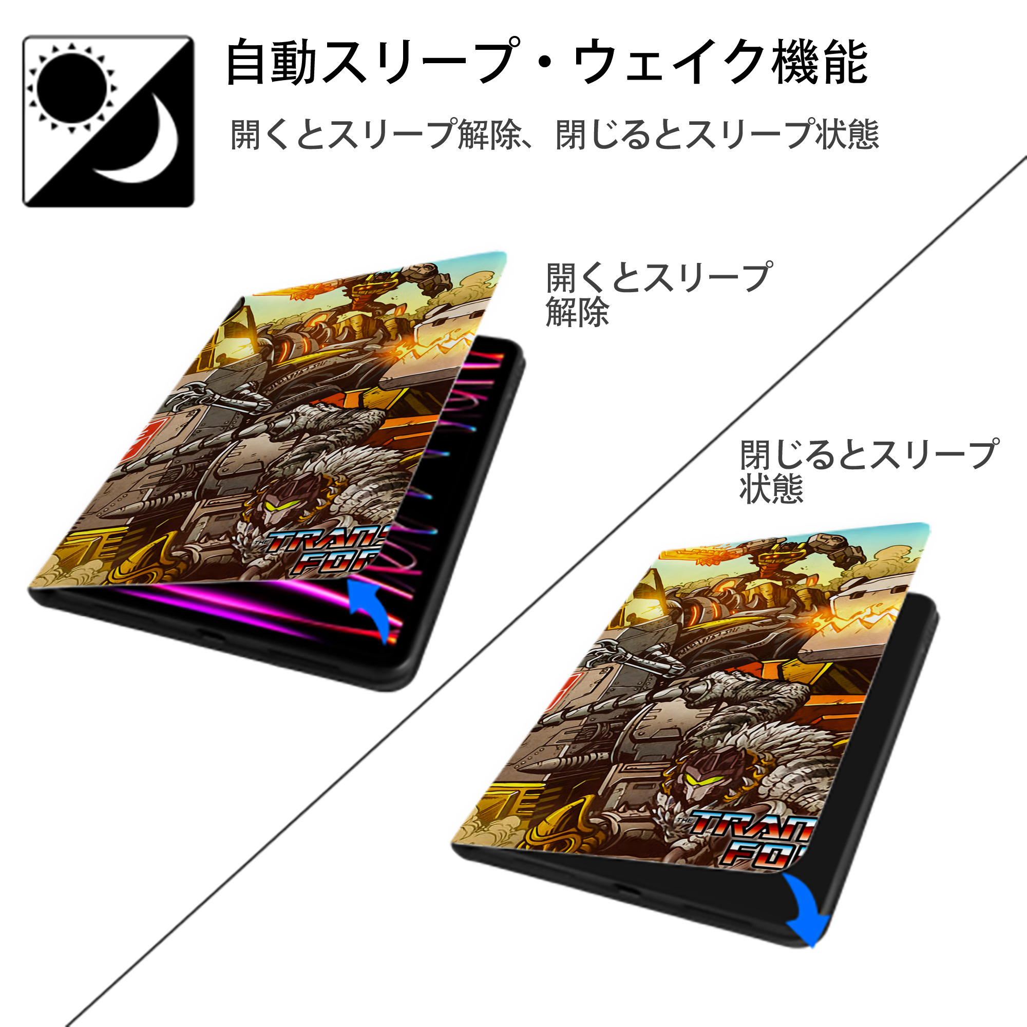 Transformers トランスフォーマー IPad ケース ブック型 PUレザー TPU 耐衝撃 軽量 薄型 ペン収納なし 全面保護 IPad 各モデル対応