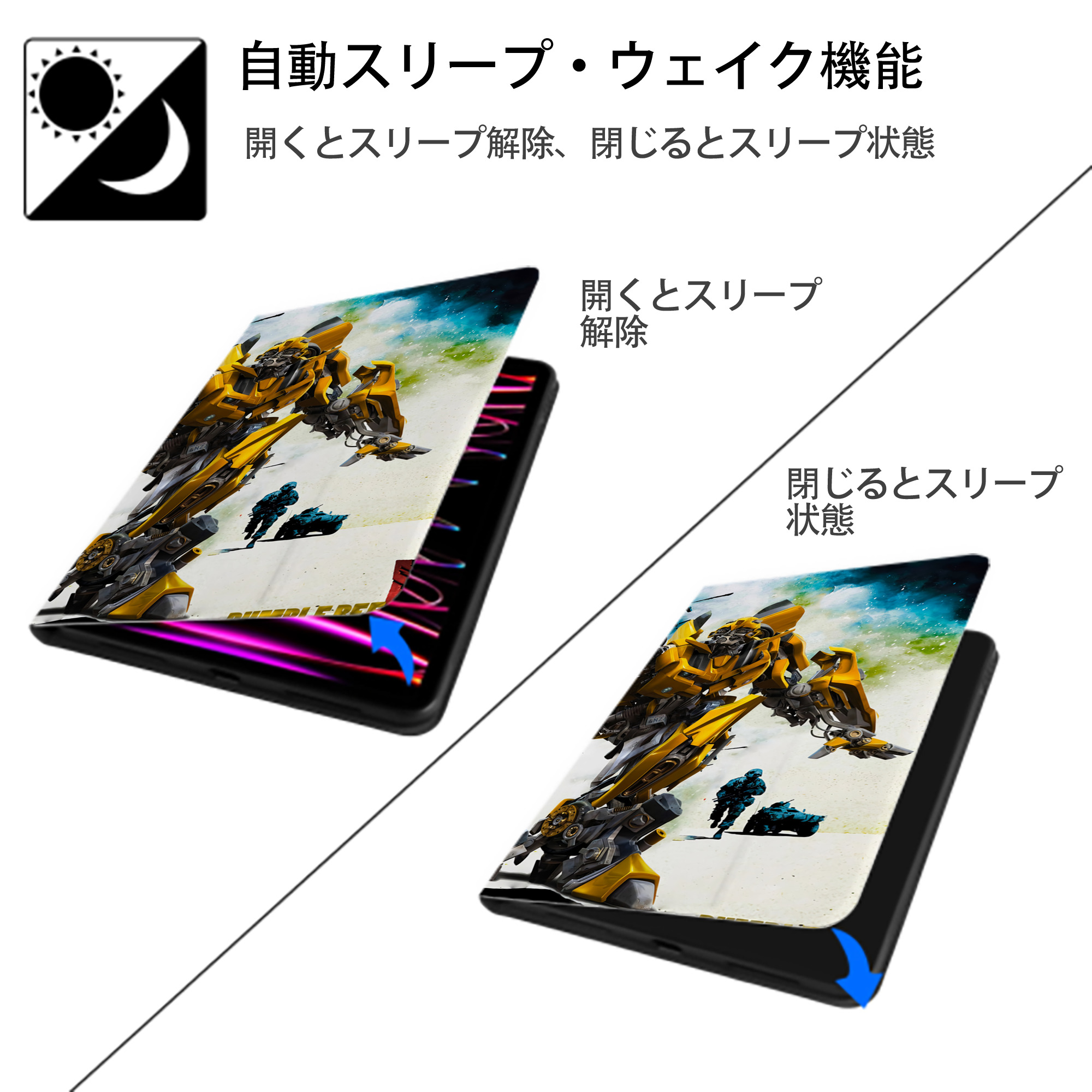 Transformers トランスフォーマー IPad ケース ブック型 PUレザー TPU 耐衝撃 軽量 薄型 ペン収納なし 全面保護 IPad 各モデル対応