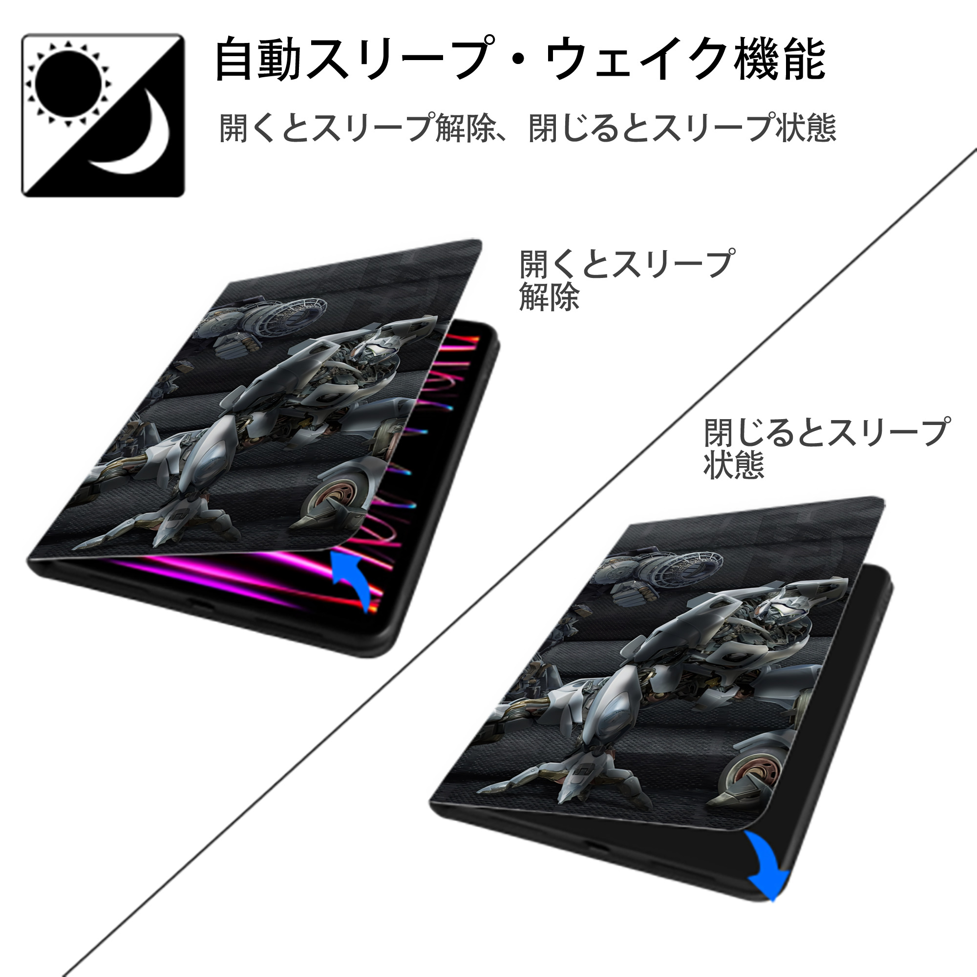 Transformers トランスフォーマー IPad ケース ブック型 PUレザー TPU 耐衝撃 軽量 薄型 ペン収納なし 全面保護 IPad 各モデル対応