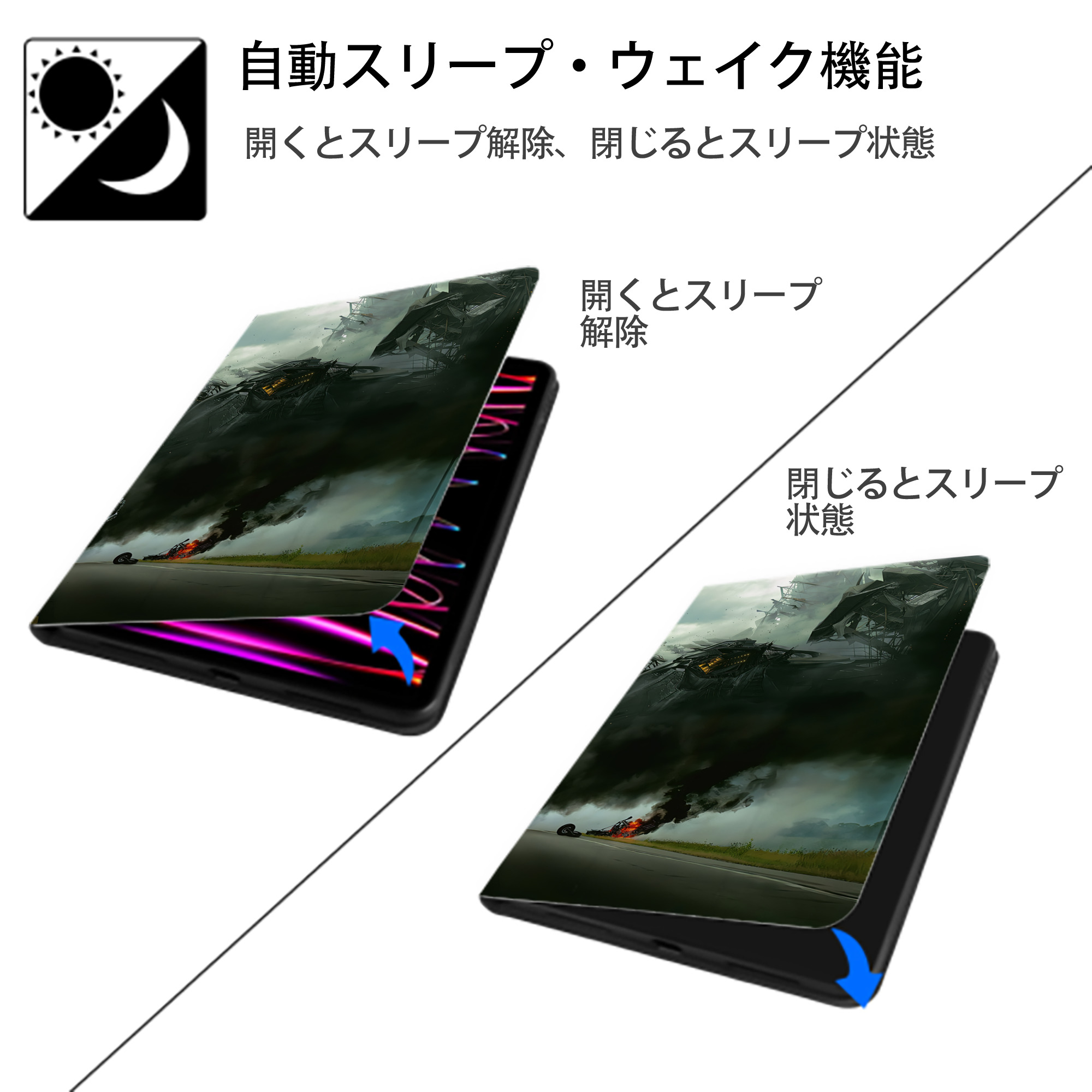 Transformers トランスフォーマー IPad ケース ブック型 PUレザー TPU 耐衝撃 軽量 薄型 ペン収納なし 全面保護 IPad 各モデル対応