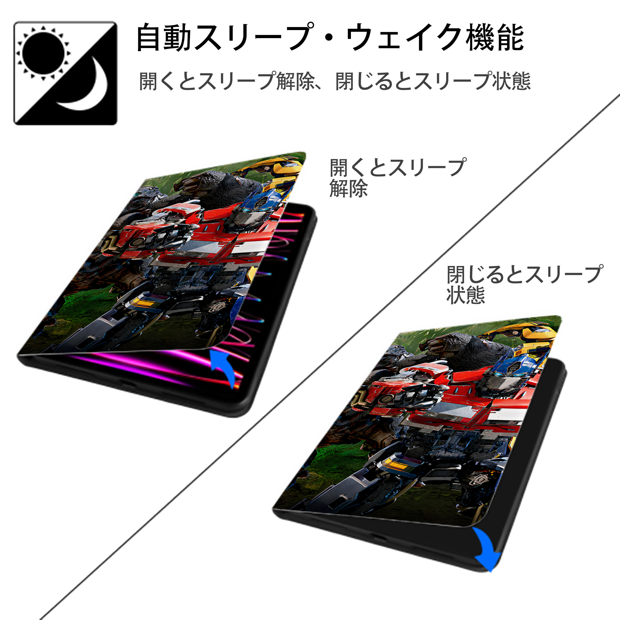 Transformers トランスフォーマー IPad ケース ブック型 PUレザー TPU 耐衝撃 軽量 薄型 ペン収納なし 全面保護 IPad 各モデル対応