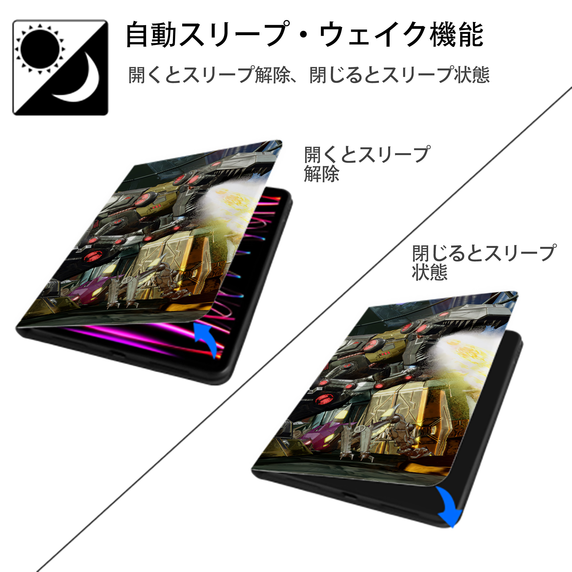 Transformers トランスフォーマー IPad ケース ブック型 PUレザー TPU 耐衝撃 軽量 薄型 ペン収納なし 全面保護 IPad 各モデル対応