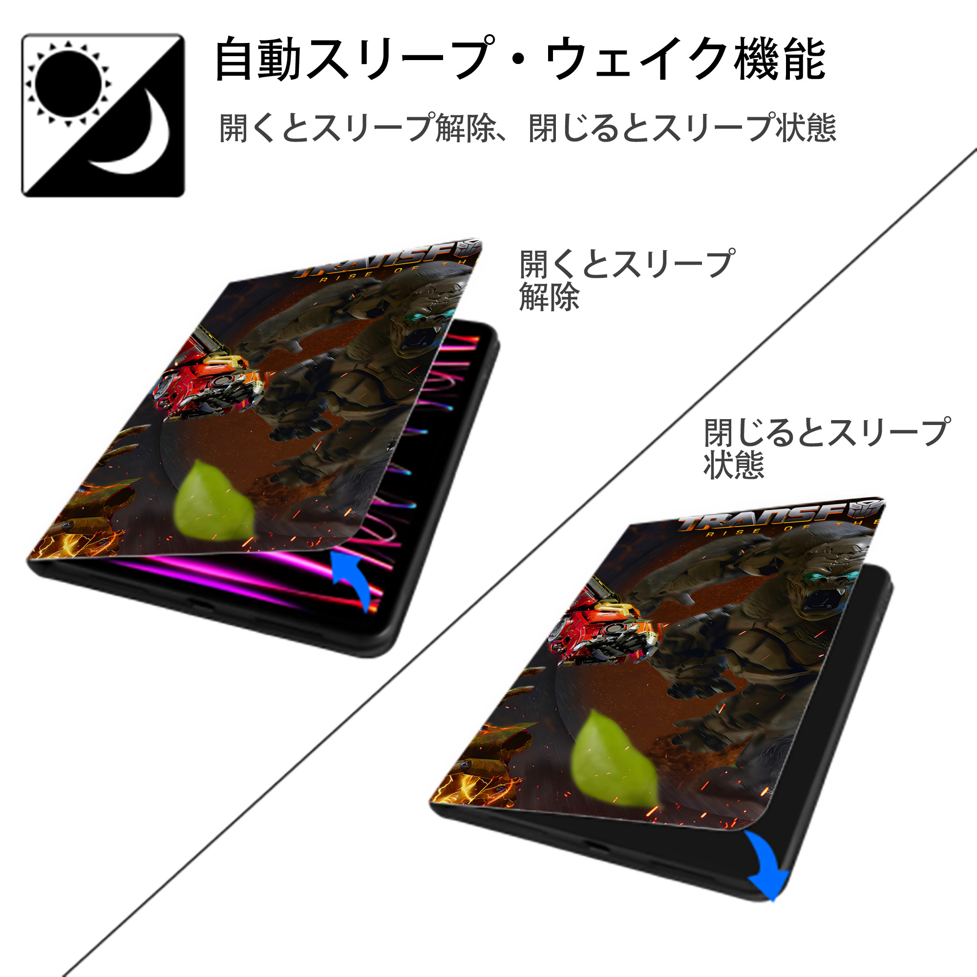Transformers トランスフォーマー IPad ケース ブック型 PUレザー TPU 耐衝撃 軽量 薄型 ペン収納なし 全面保護 IPad 各モデル対応