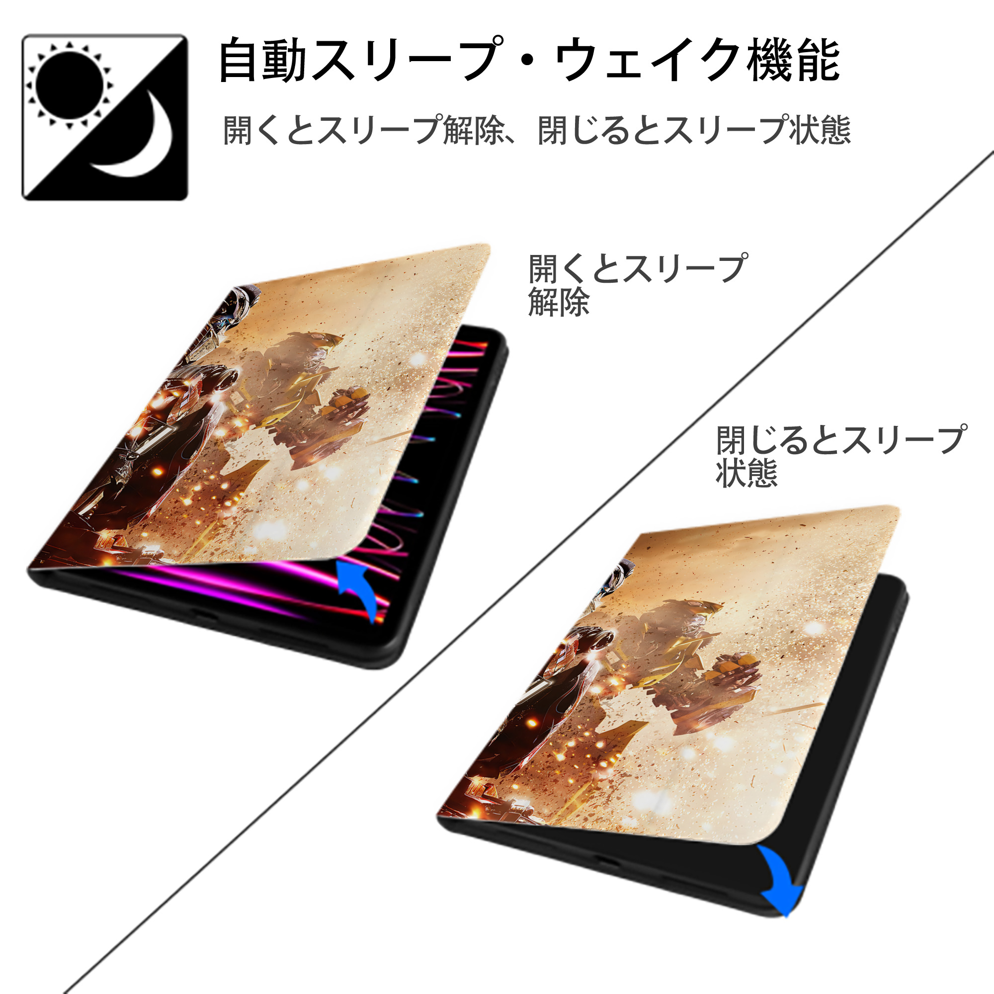 Transformers トランスフォーマー IPadケース ペンホルダー付き ブックスタイルデザイン